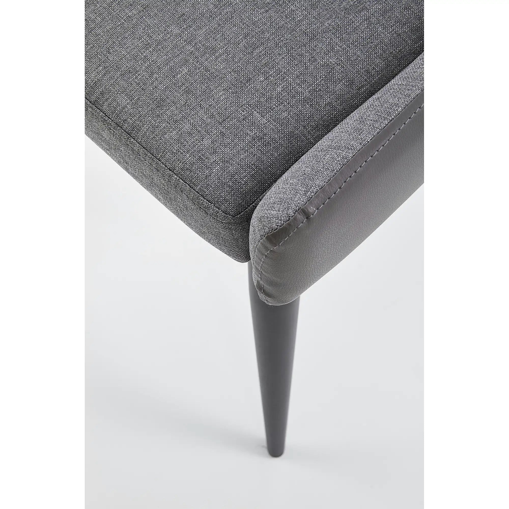 Scaun tapitat K333, gri/negru, stofa clasica/piele ecologica, 49X62X87 CM