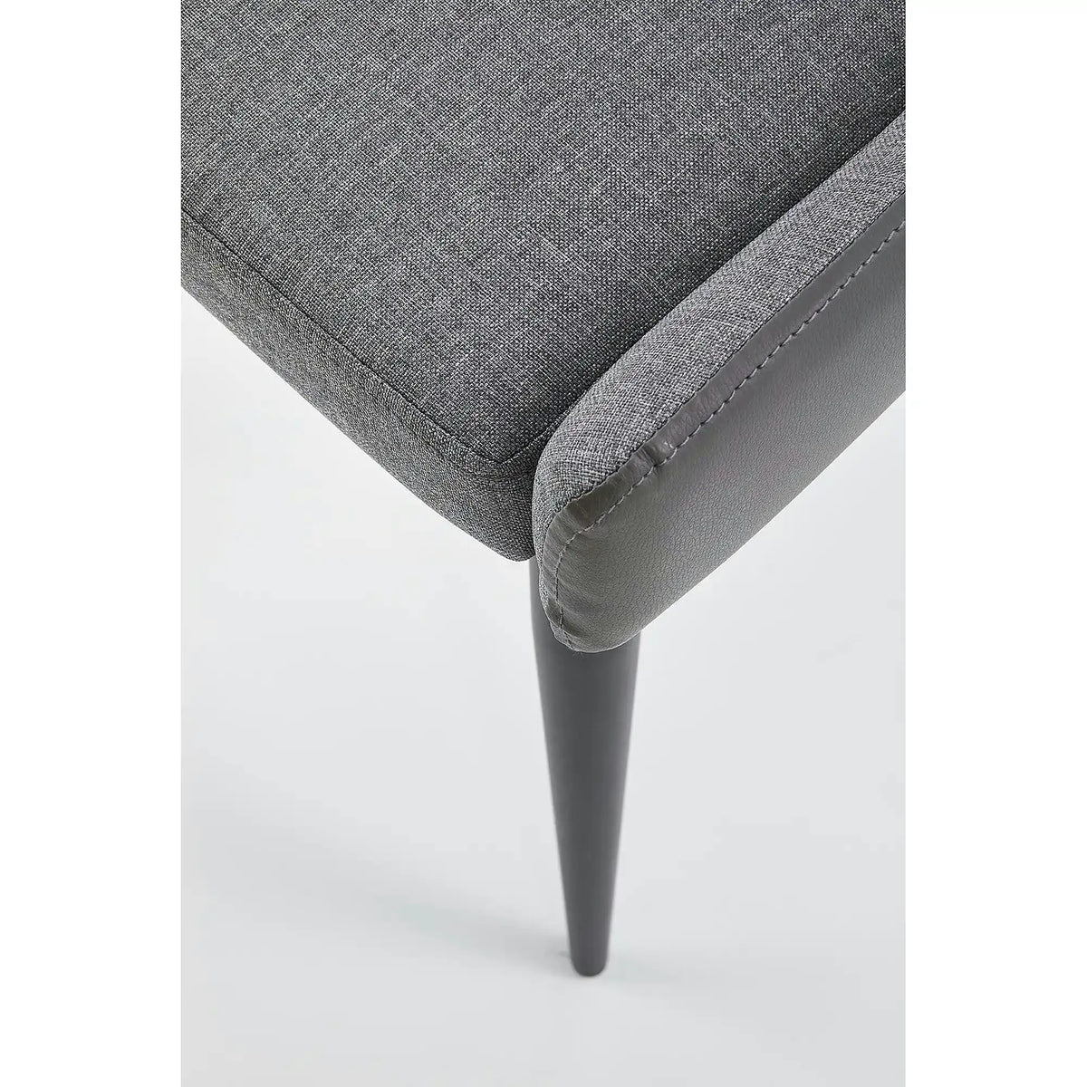 Scaun tapitat K333, gri/negru, stofa clasica/piele ecologica, 49X62X87 CM