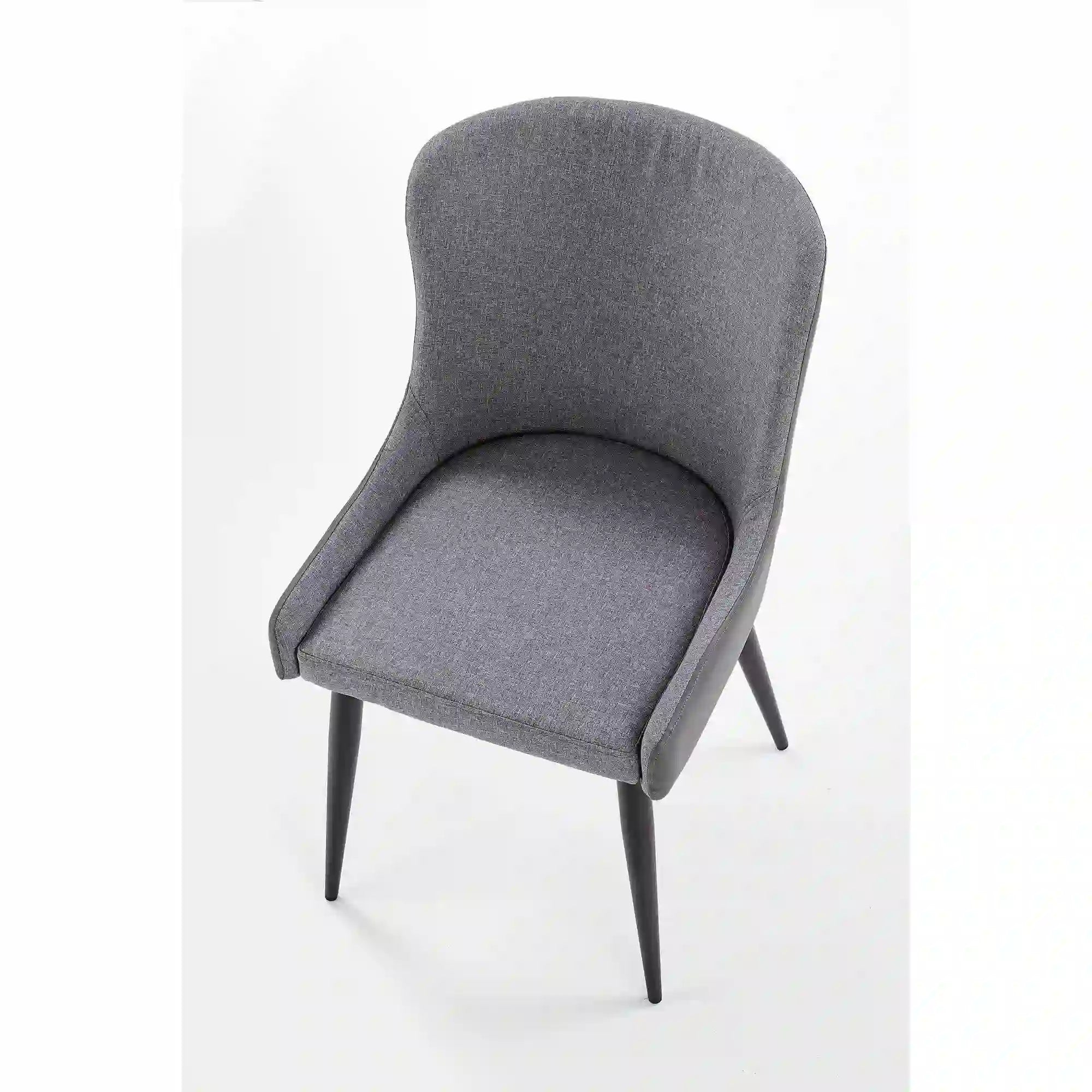 Scaun tapitat K333, gri/negru, stofa clasica/piele ecologica, 49X62X87 CM