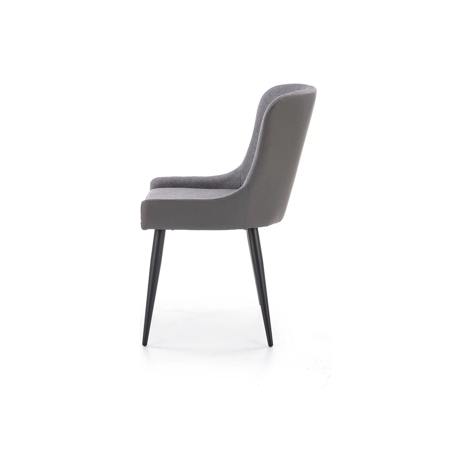 Scaun tapitat K333, gri/negru, stofa clasica/piele ecologica, 49X62X87 CM