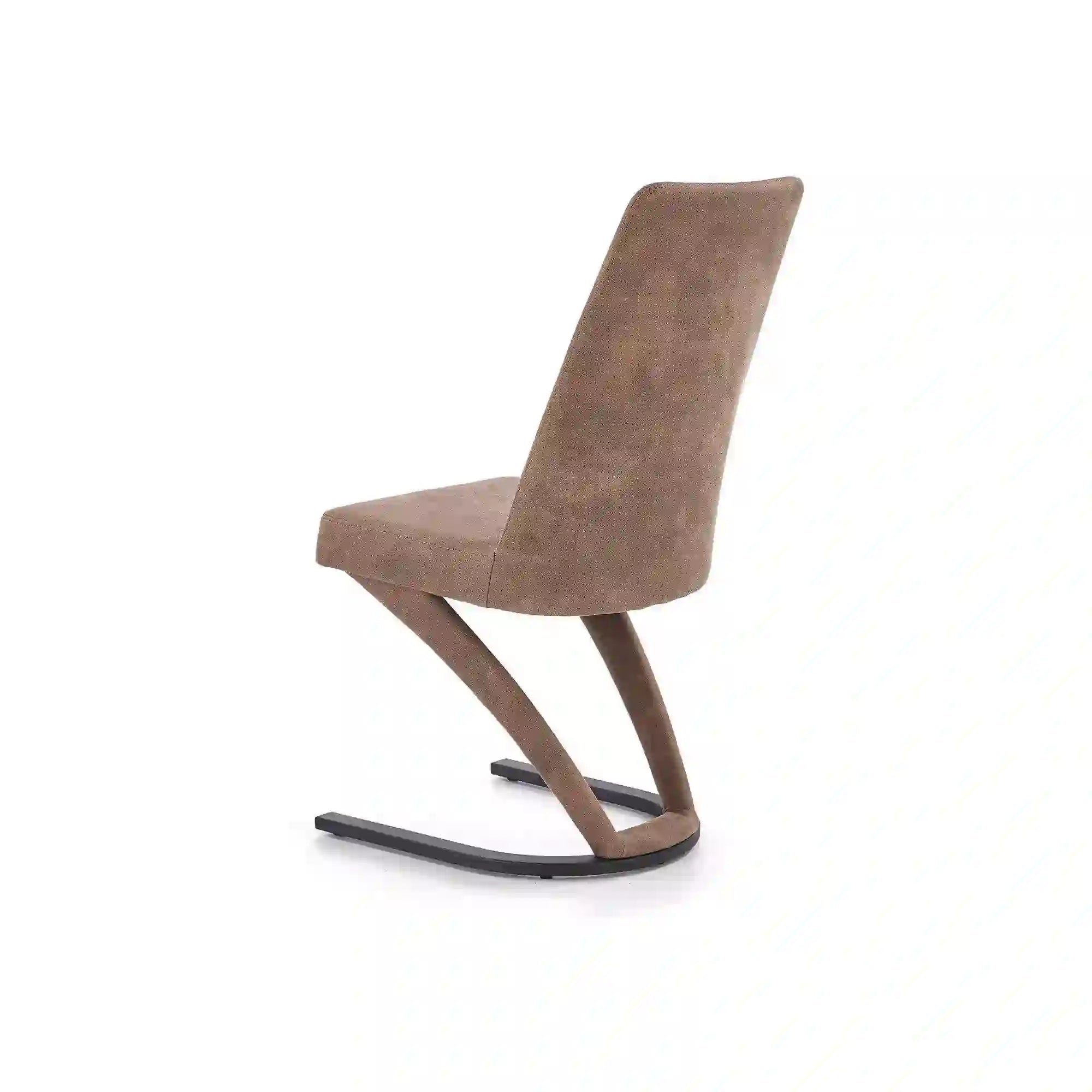 Scaun tapitat K338, maro/negru, piele ecologica/metal, 46X61X98 CM