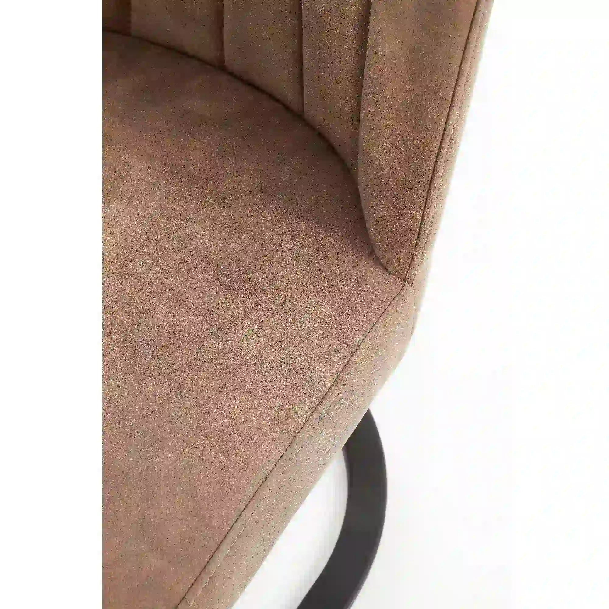 Scaun tapitat K338, maro/negru, piele ecologica/metal, 46X61X98 CM