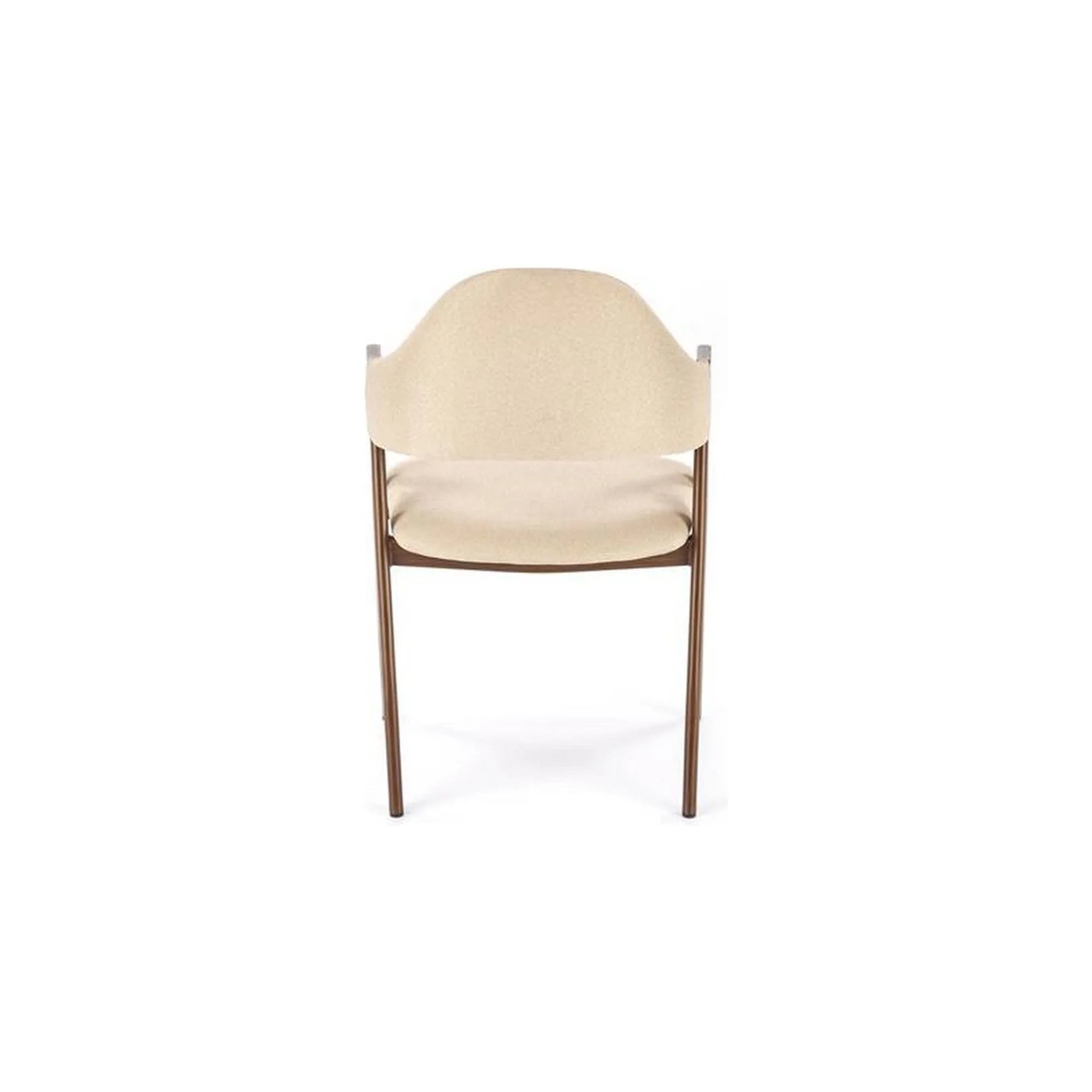 Scaun tapitat K344, bej/nuc, stofa clasica/metal, 51x57x82 cm