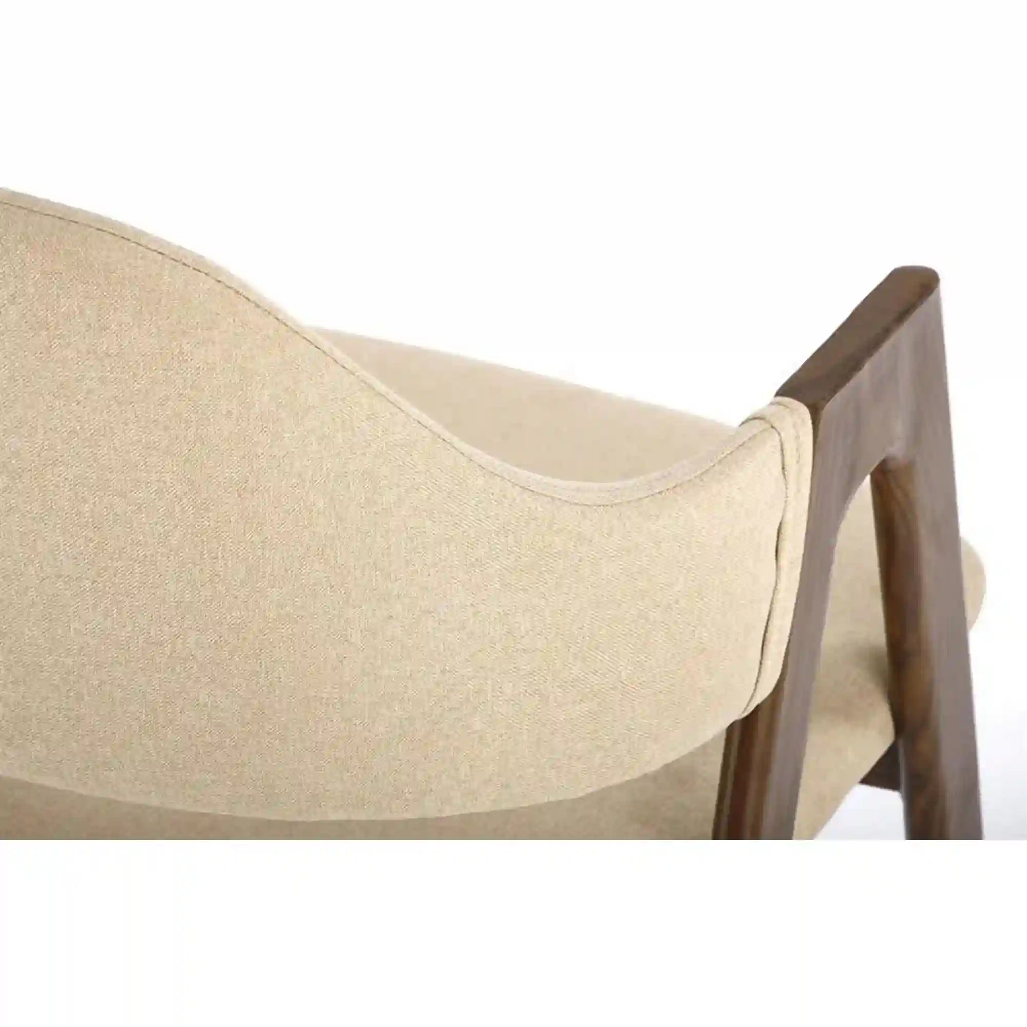 Scaun tapitat K344, bej/nuc, stofa clasica/metal, 51x57x82 cm