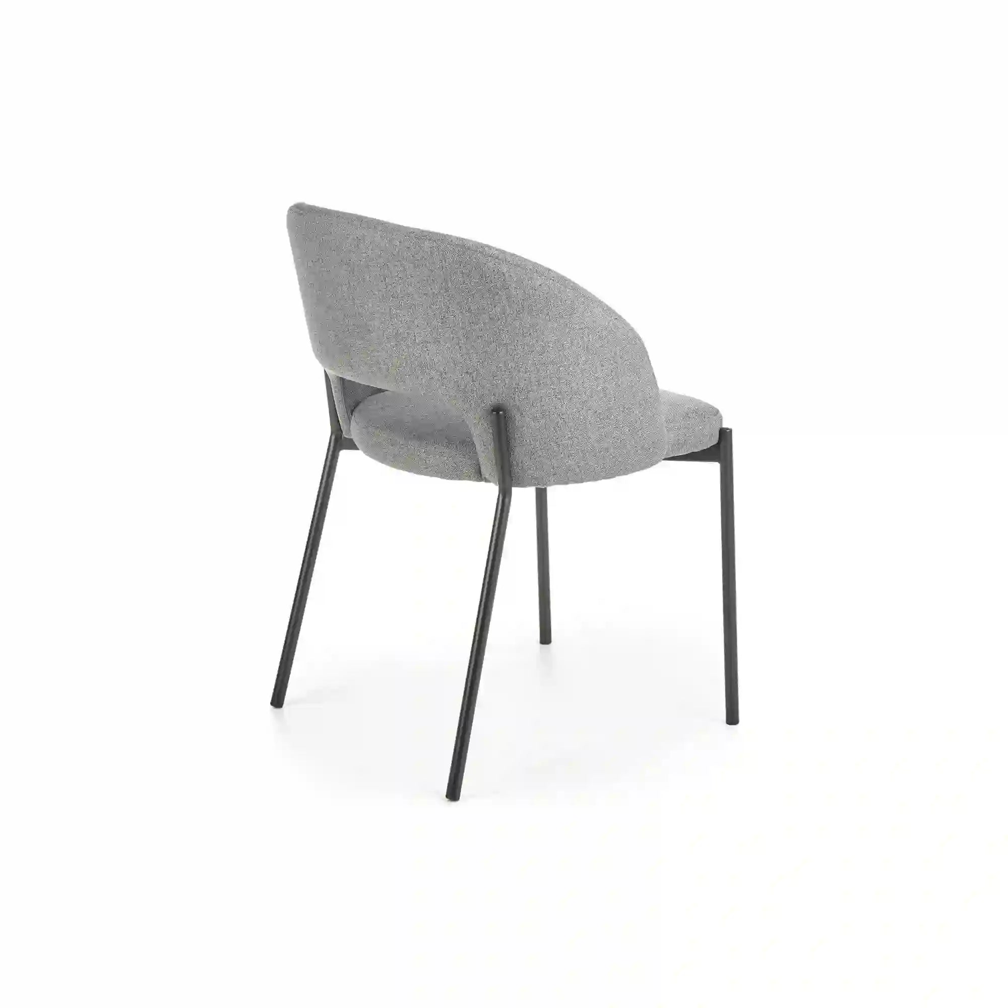 Scaun tapitat K373, gri/negru, stofa clasica/metal, 51x57x77 cm