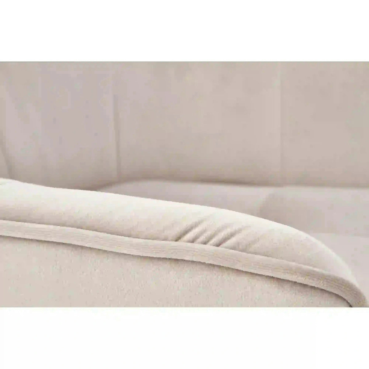 Scaun tapitat K377, bej/negru, stofa catifelata/metal, 60x62x81 cm