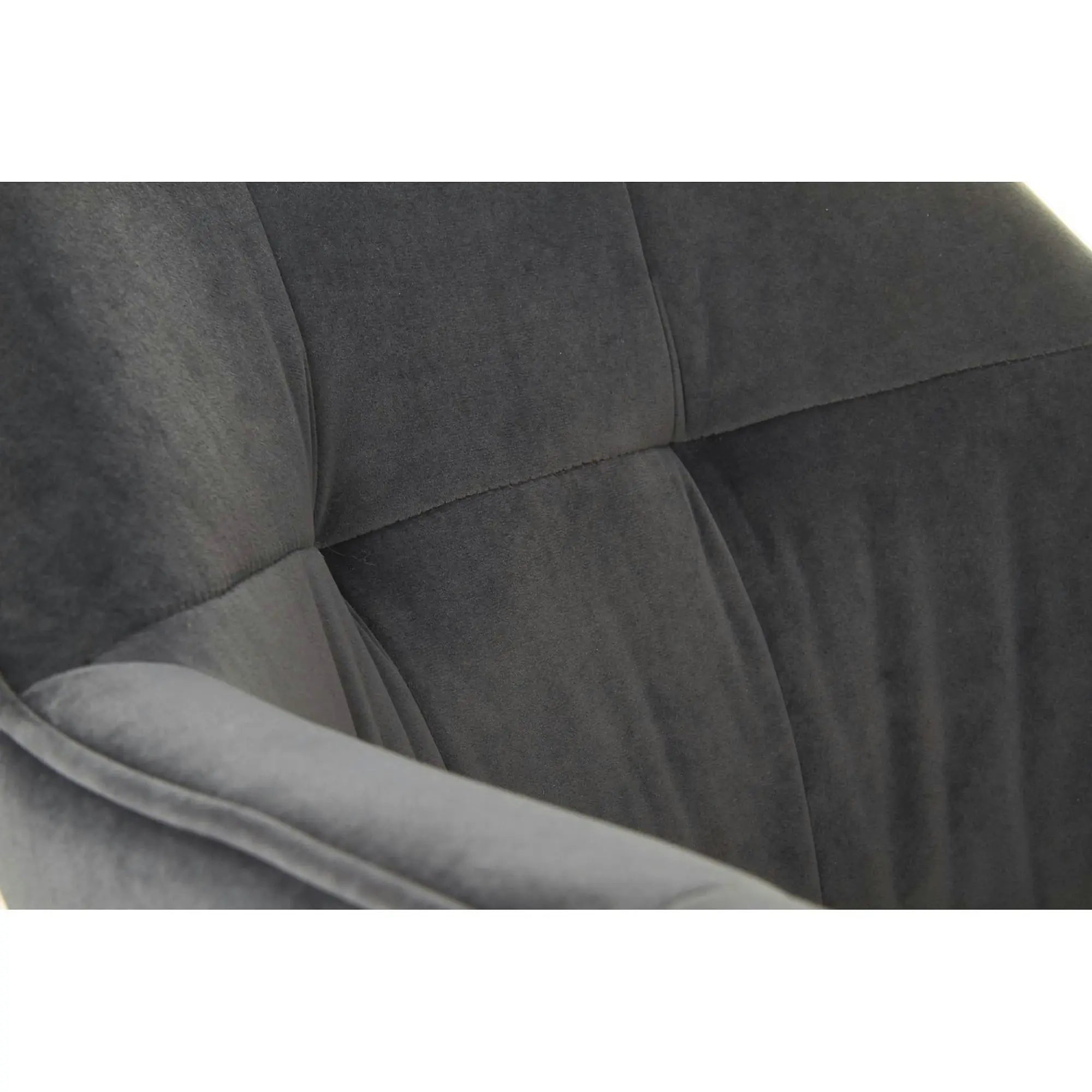 Scaun tapitat K377, gri inchis/negru, stofa catifelata/metal, 60x62x81 cm