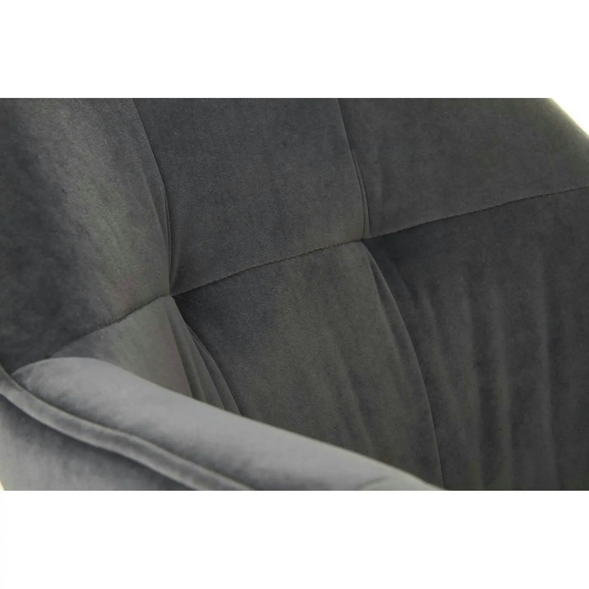 Scaun tapitat K377, gri inchis/negru, stofa catifelata/metal, 60x62x81 cm