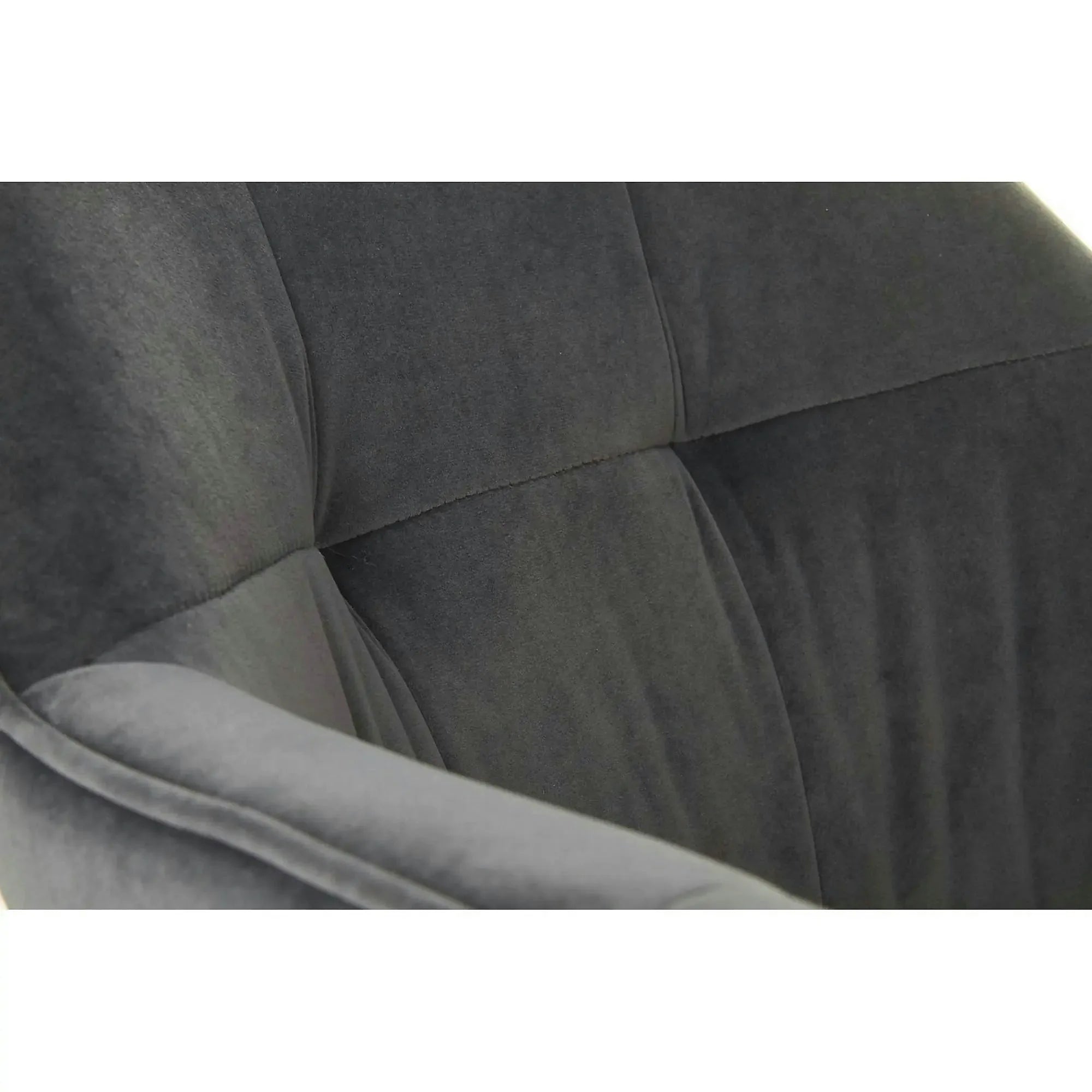 Scaun tapitat K377, gri inchis/negru, stofa catifelata/metal, 60x62x81 cm