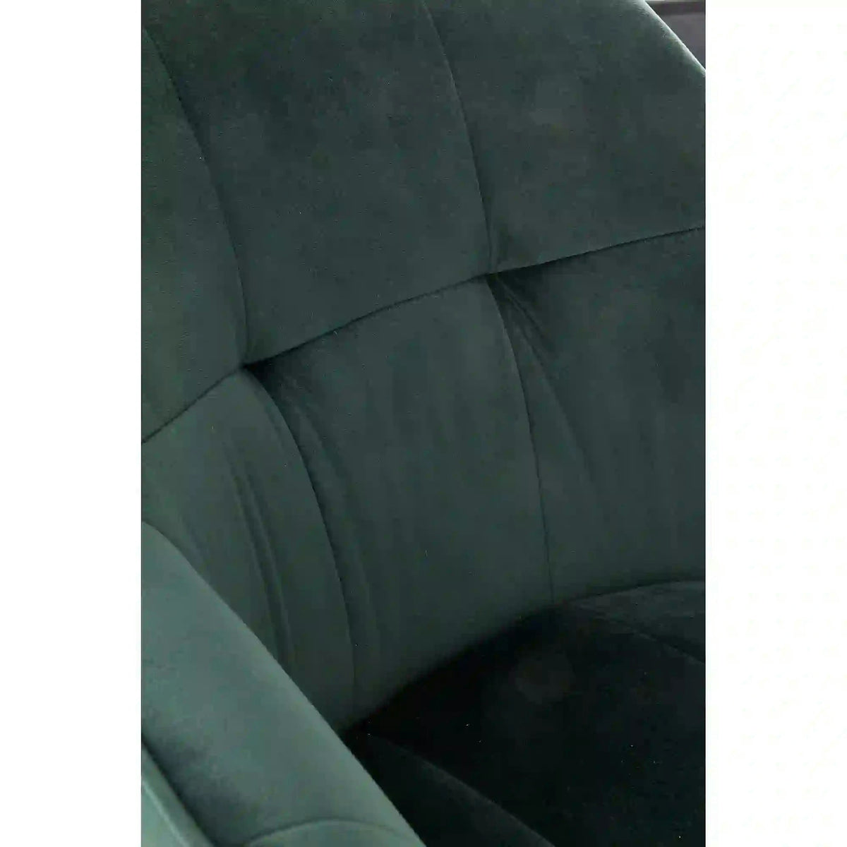 Scaun tapitat K377, verde inchis/negru, stofa catifelata/metal, 60x62x81 cm