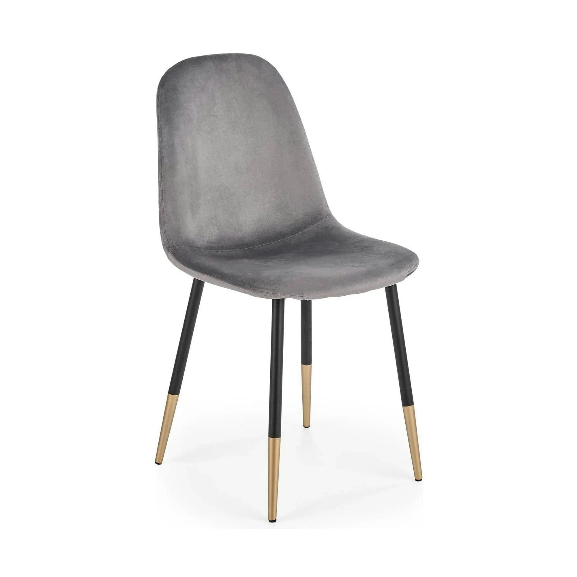 Scaun tapitat K379, gri/negru, stofa catifelata/metal, 45x48x88 cm