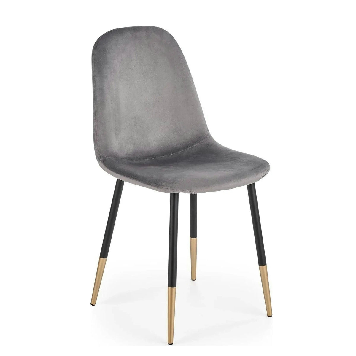 Scaun tapitat K379, gri/negru, stofa catifelata/metal, 45x48x88 cm