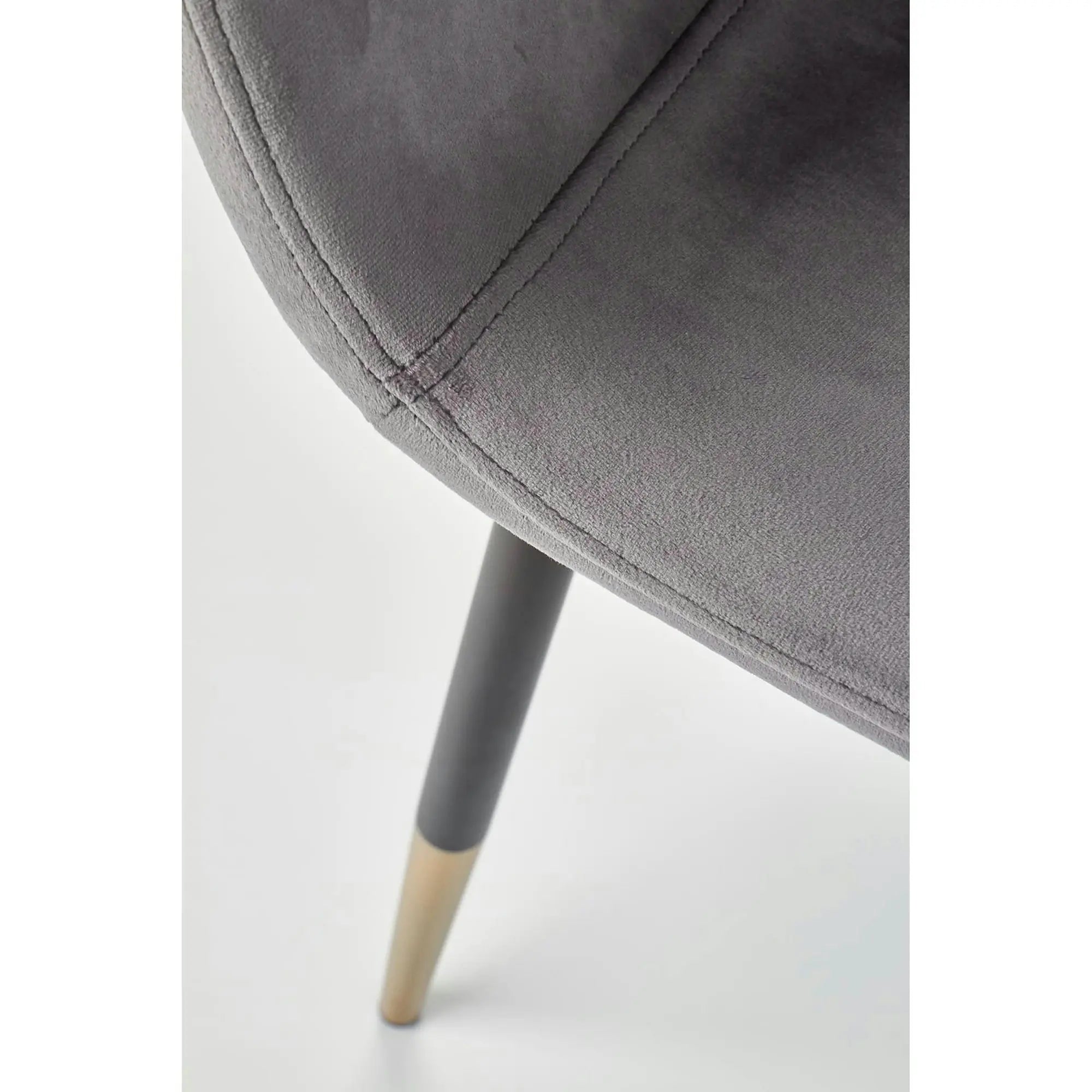 Scaun tapitat K379, gri/negru, stofa catifelata/metal, 45x48x88 cm