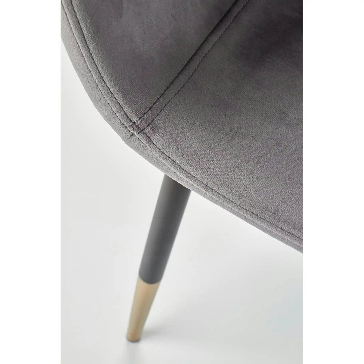 Scaun tapitat K379, gri/negru, stofa catifelata/metal, 45x48x88 cm