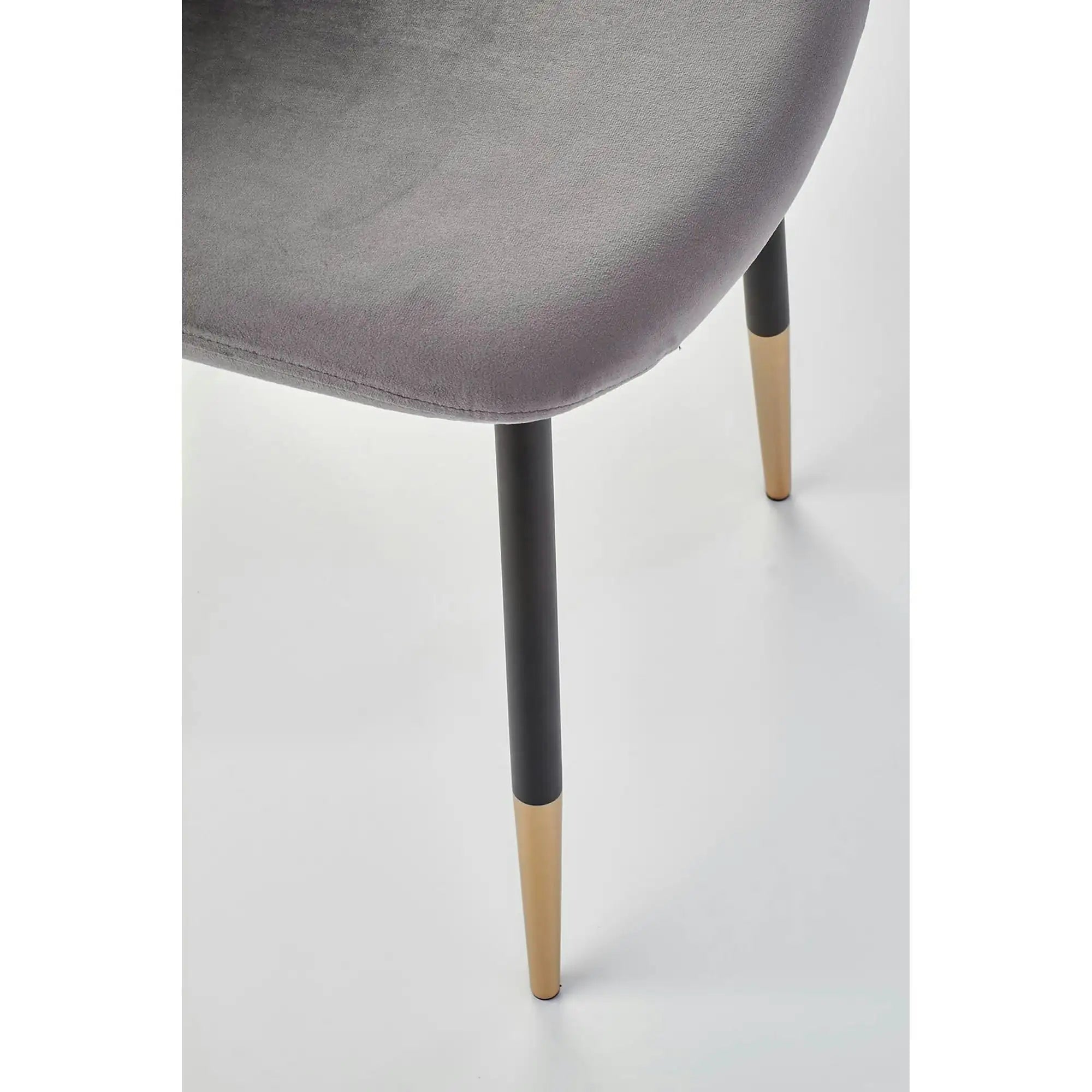 Scaun tapitat K379, gri/negru, stofa catifelata/metal, 45x48x88 cm