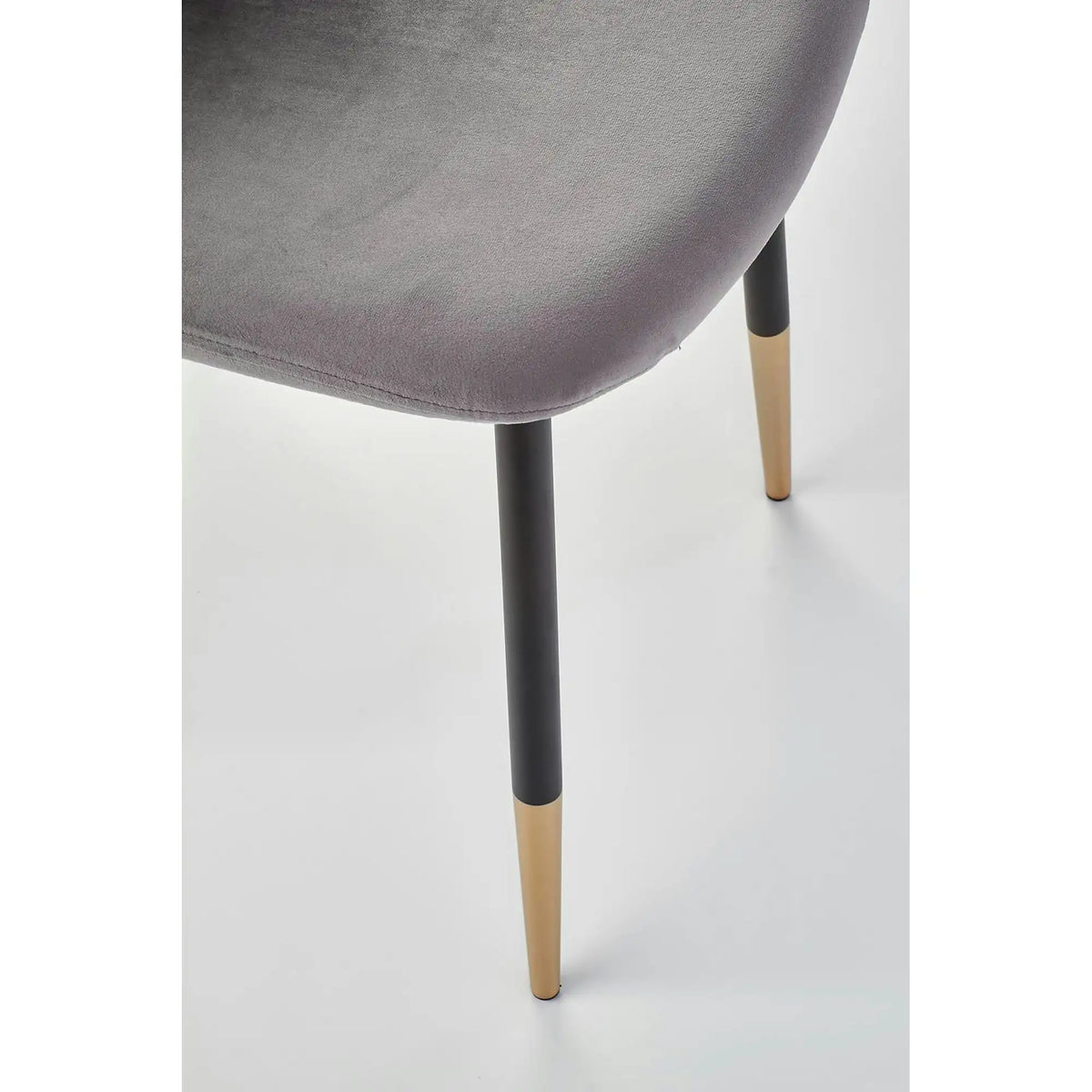 Scaun tapitat K379, gri/negru, stofa catifelata/metal, 45x48x88 cm