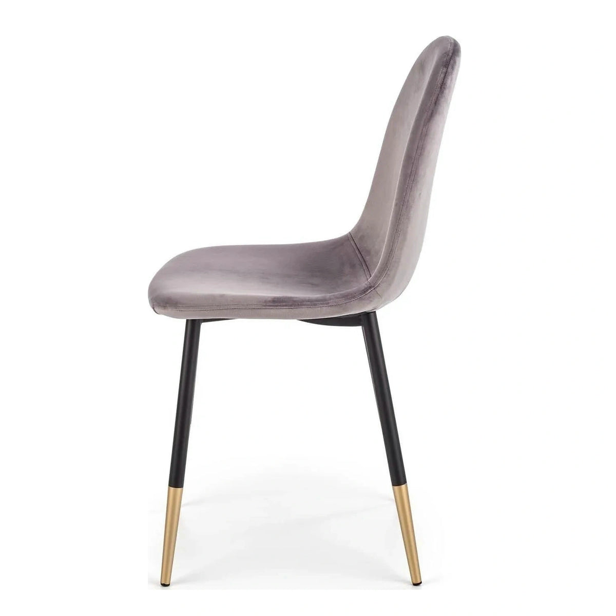 Scaun tapitat K379, gri/negru, stofa catifelata/metal, 45x48x88 cm