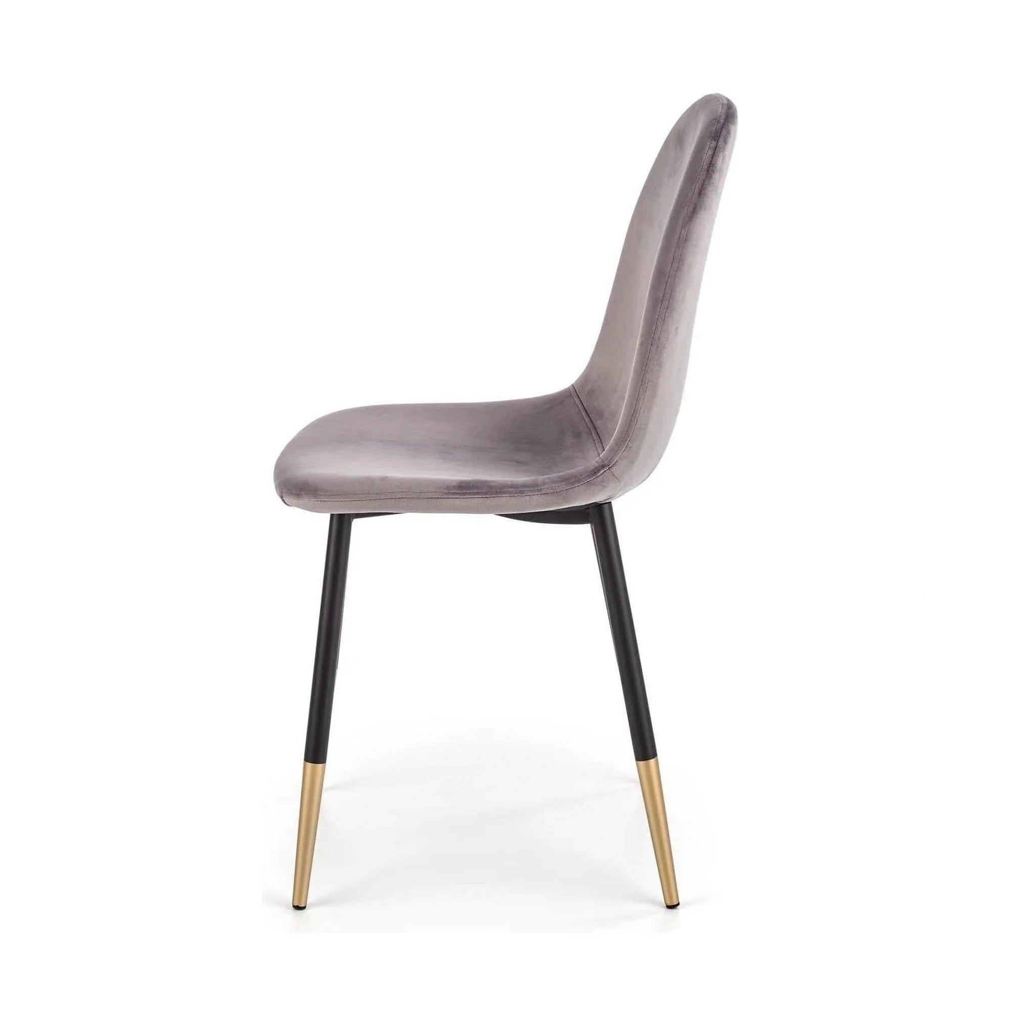 Scaun tapitat K379, gri/negru, stofa catifelata/metal, 45x48x88 cm