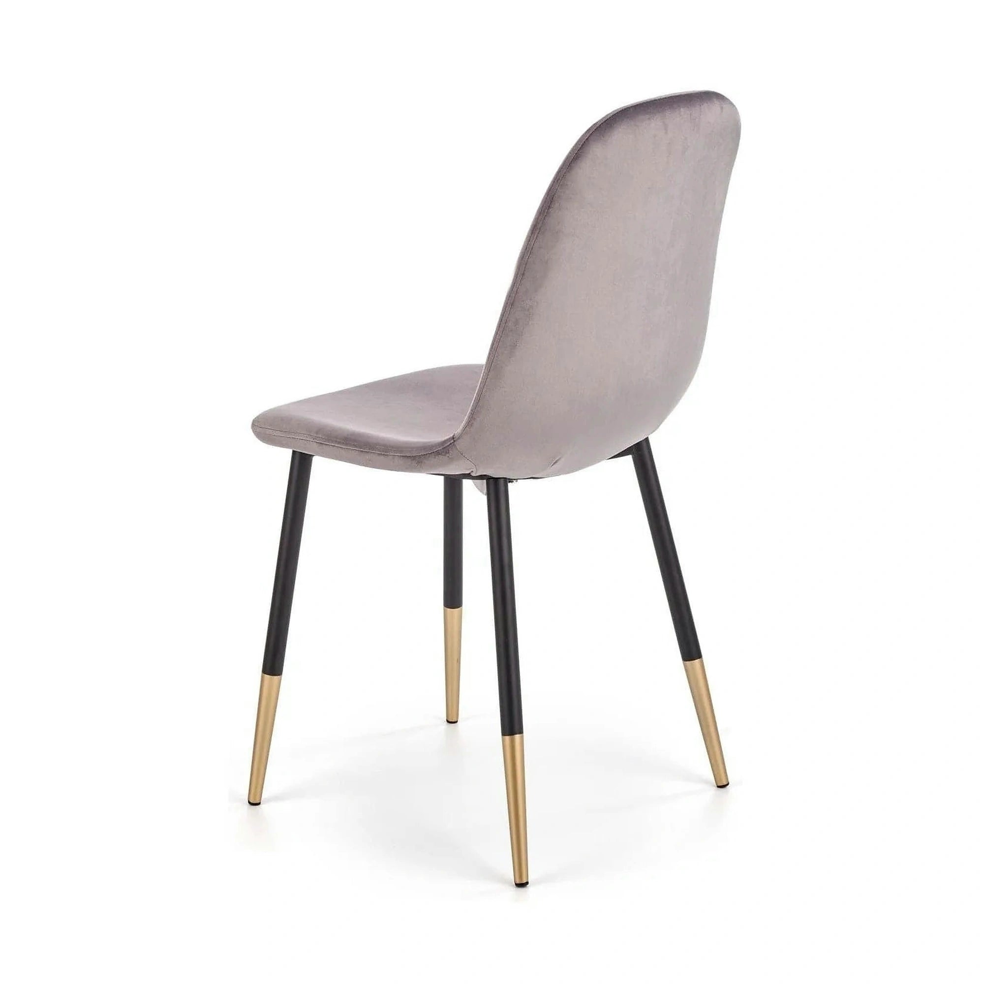 Scaun tapitat K379, gri/negru, stofa catifelata/metal, 45x48x88 cm