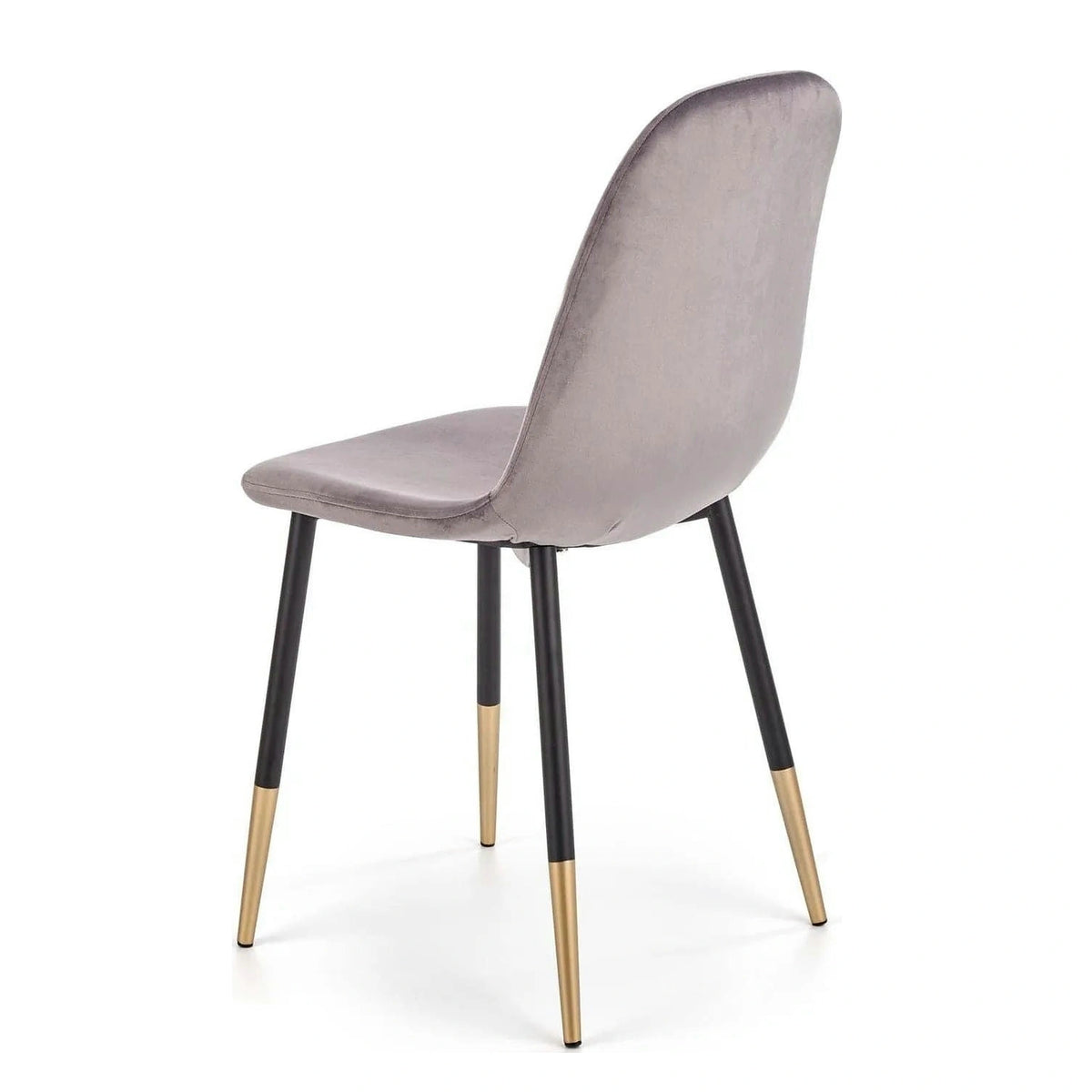 Scaun tapitat K379, gri/negru, stofa catifelata/metal, 45x48x88 cm