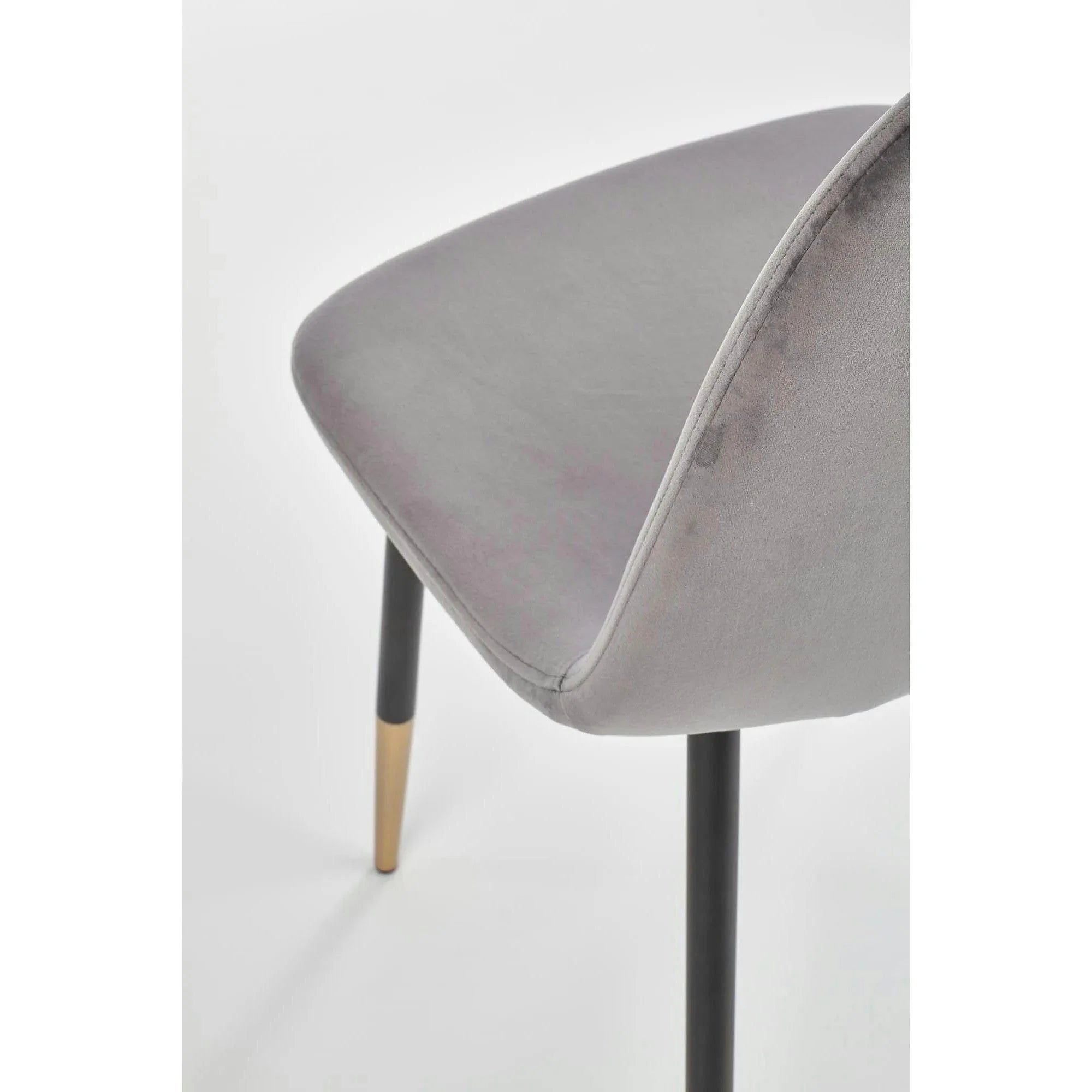 Scaun tapitat K379, gri/negru, stofa catifelata/metal, 45x48x88 cm