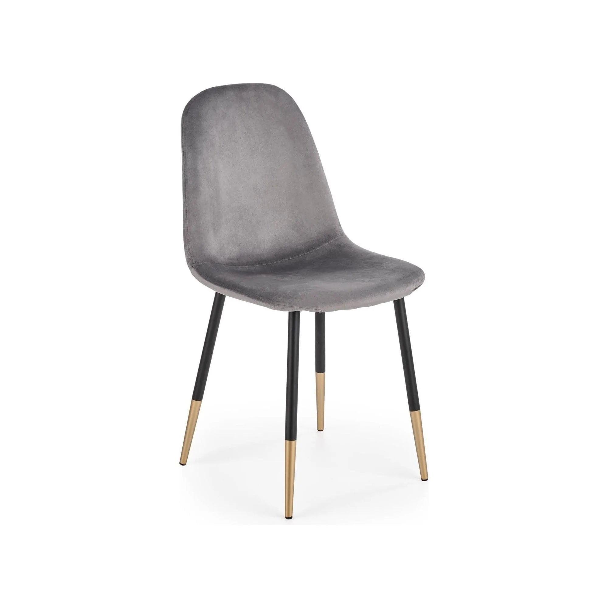 Scaun tapitat K379, gri/negru, stofa catifelata/metal, 45x48x88 cm