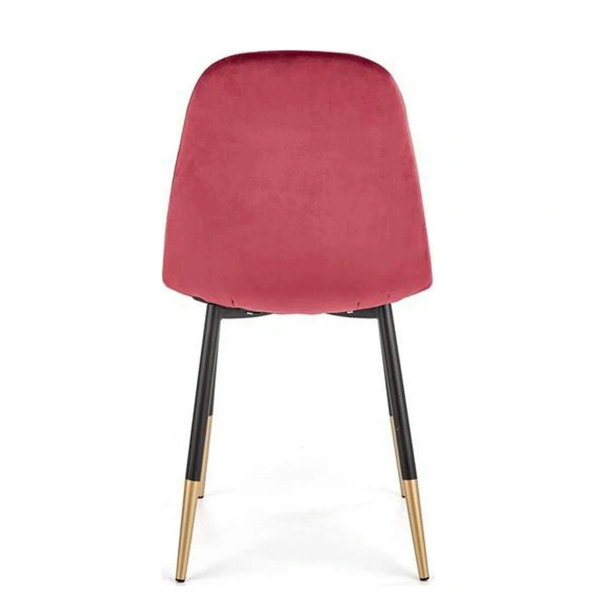 Scaun tapitat K379, rosu/negru, stofa catifelata/metal, 45x48x88 cm
