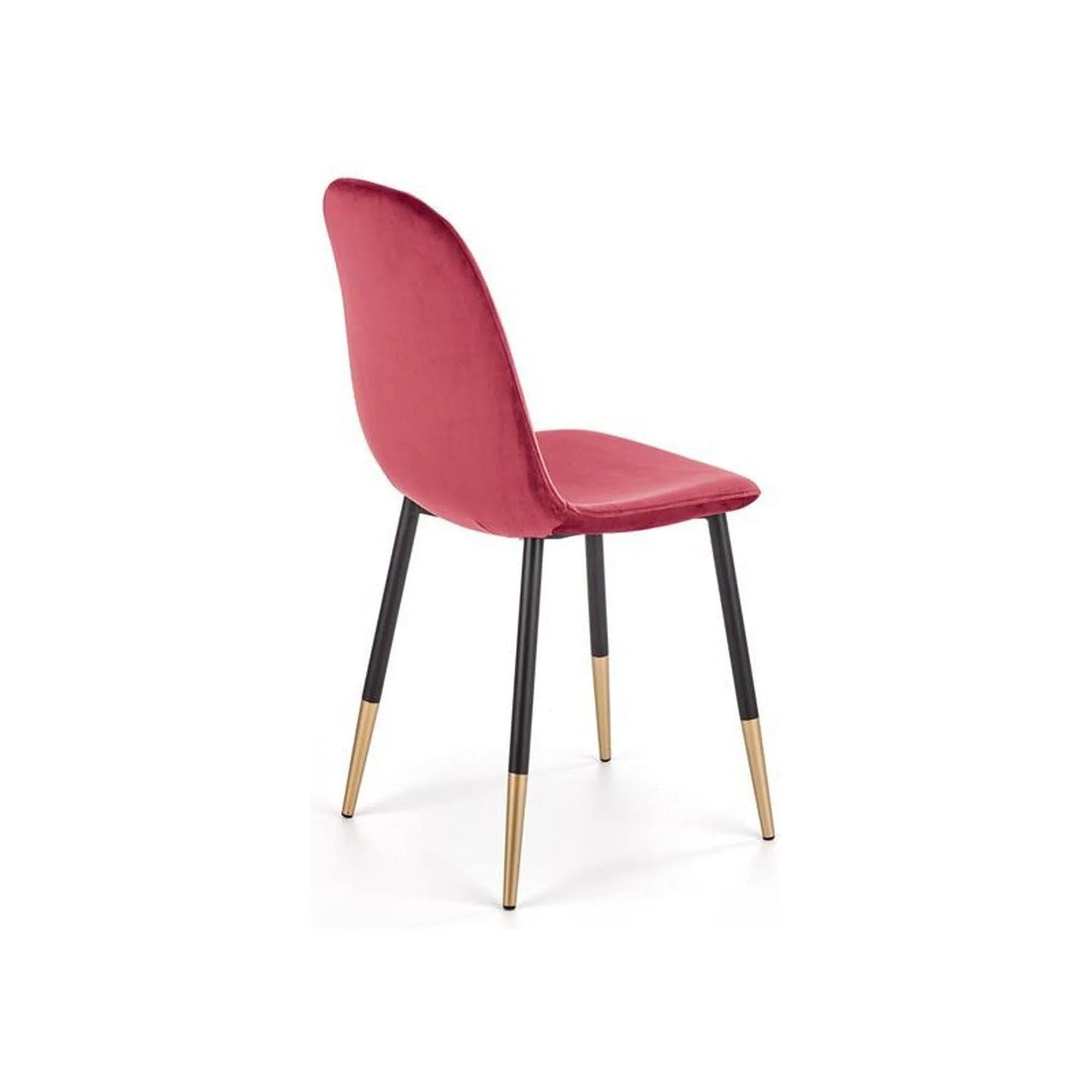 Scaun tapitat K379, rosu/negru, stofa catifelata/metal, 45x48x88 cm