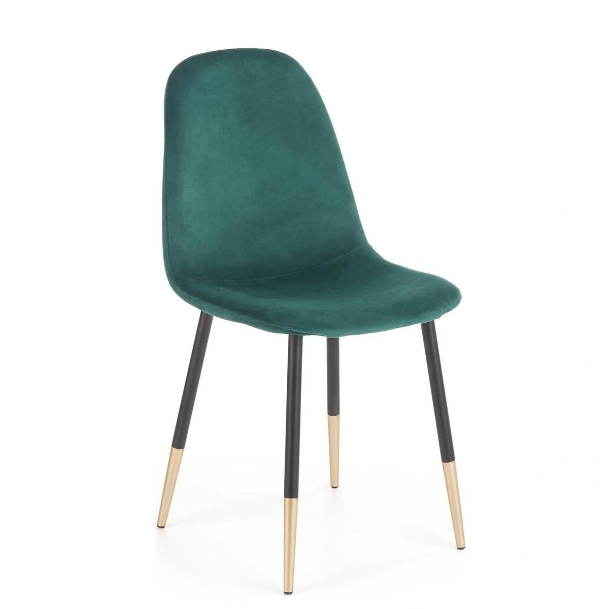 Scaun tapitat K379, verde/negru, stofa catifelata/metal, 45x48x88 cm