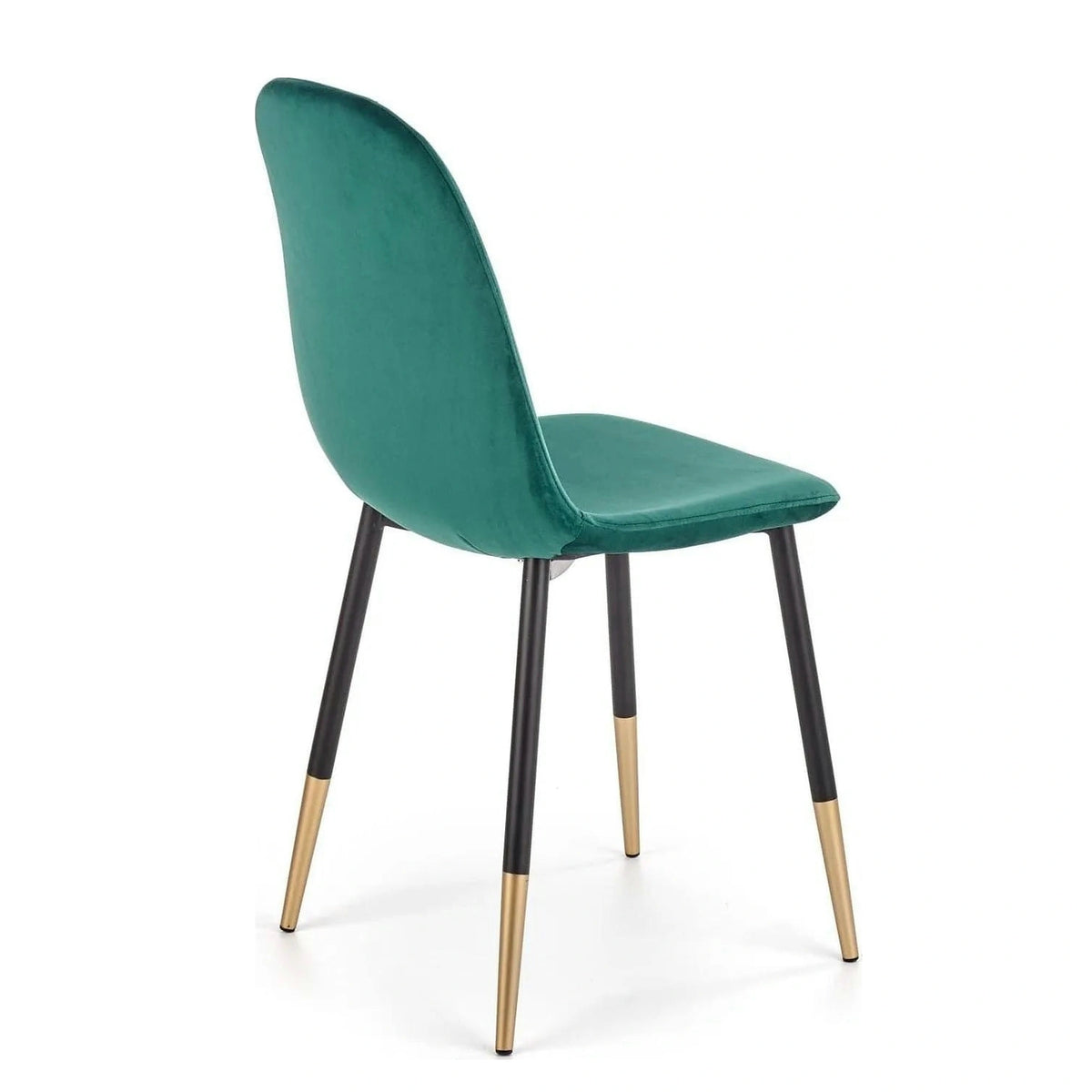 Scaun tapitat K379, verde/negru, stofa catifelata/metal, 45x48x88 cm