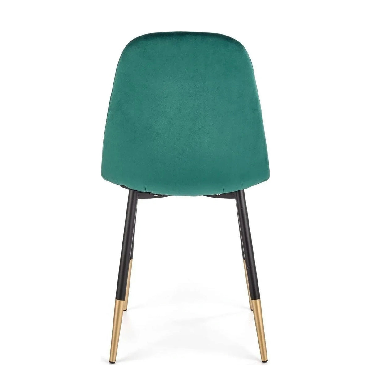 Scaun tapitat K379, verde/negru, stofa catifelata/metal, 45x48x88 cm