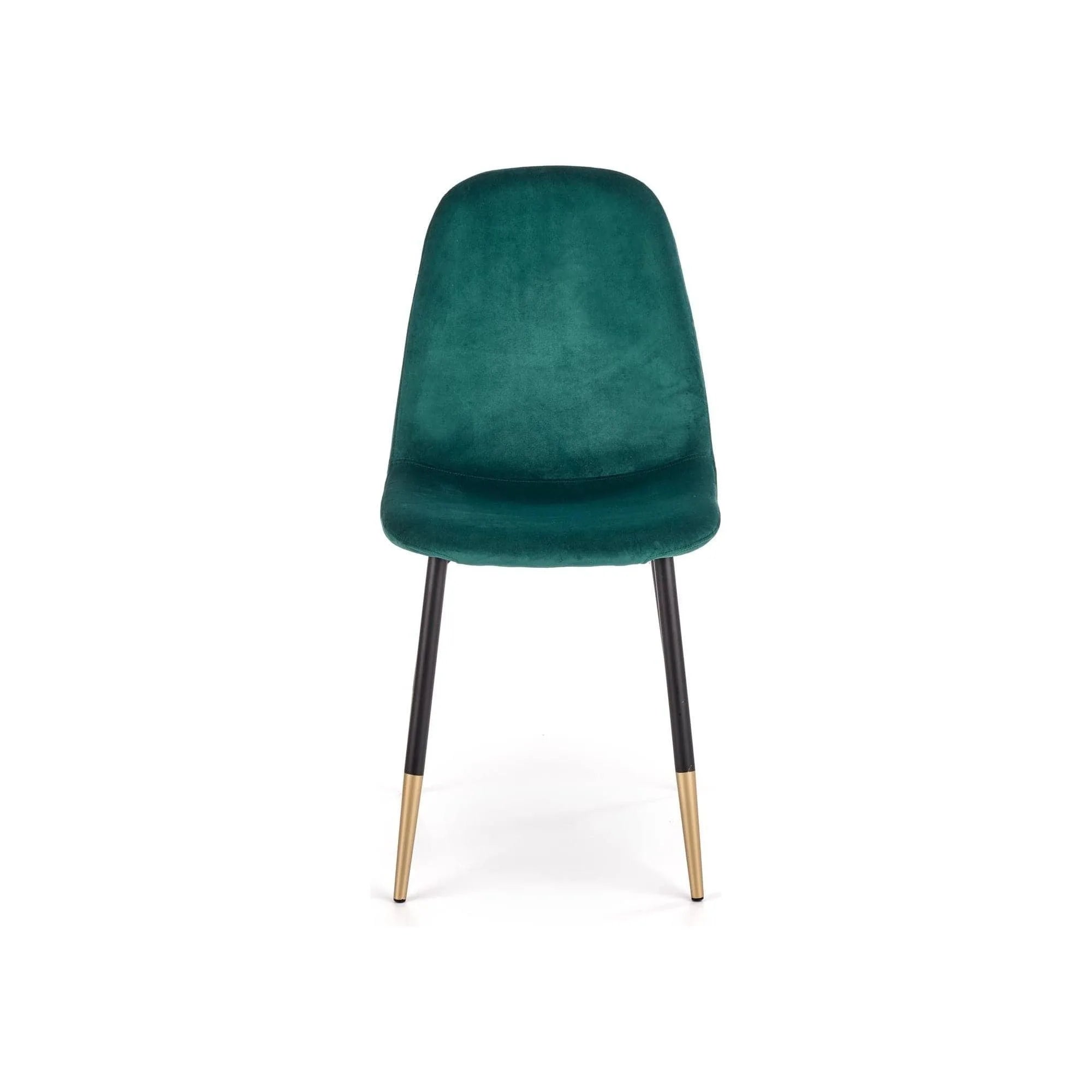 Scaun tapitat K379, verde/negru, stofa catifelata/metal, 45x48x88 cm