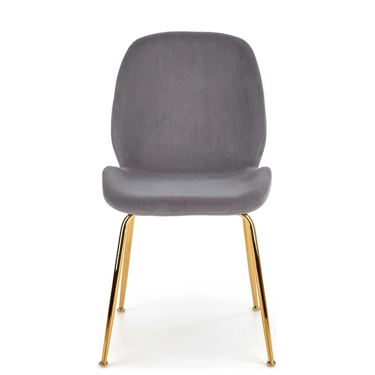 Scaun tapitat K381, gri/auriu, stofa catifelata/metal, 48x58x88 cm