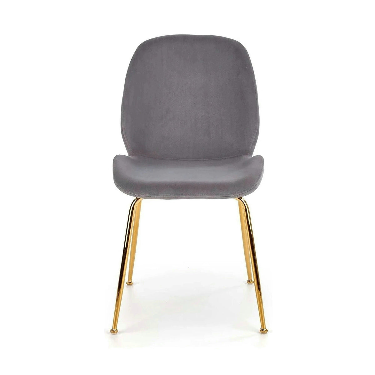 Scaun tapitat K381, gri/auriu, stofa catifelata/metal, 48x58x88 cm