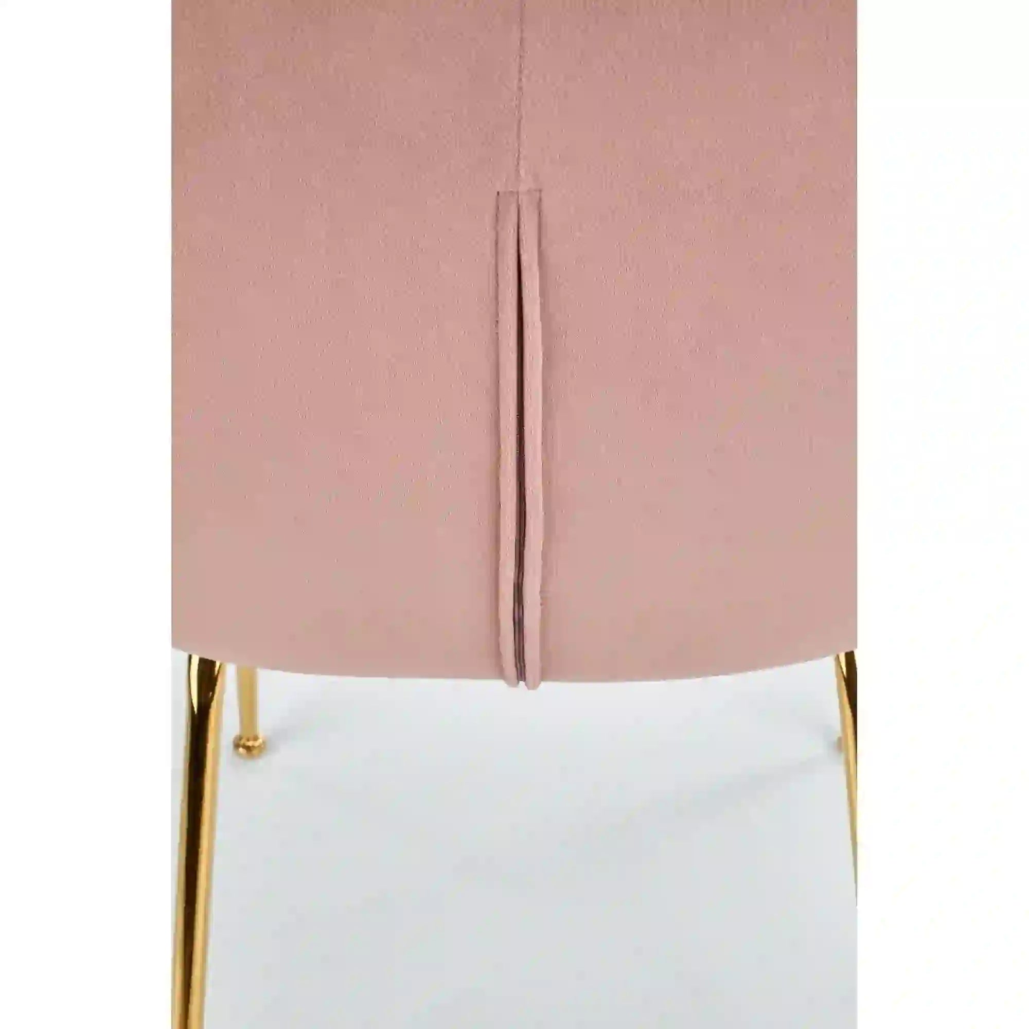 Scaun tapitat K381, roz deschis/auriu, stofa catifelata/metal, 48x58x88 cm