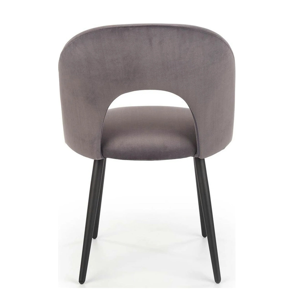 Scaun tapitat K384, gri/negru, stofa catifelata/metal, 54x57x84 cm