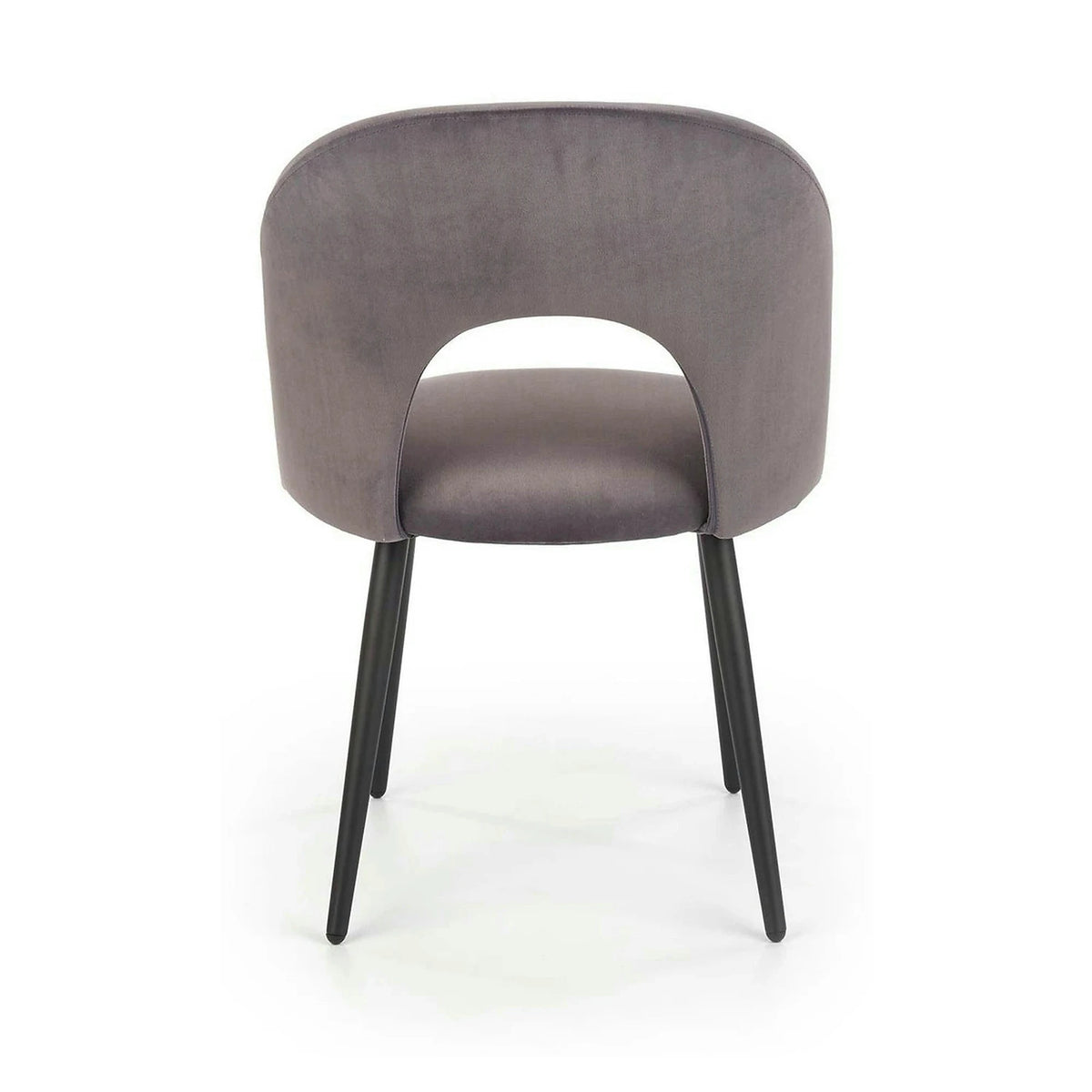 Scaun tapitat K384, gri/negru, stofa catifelata/metal, 54x57x84 cm