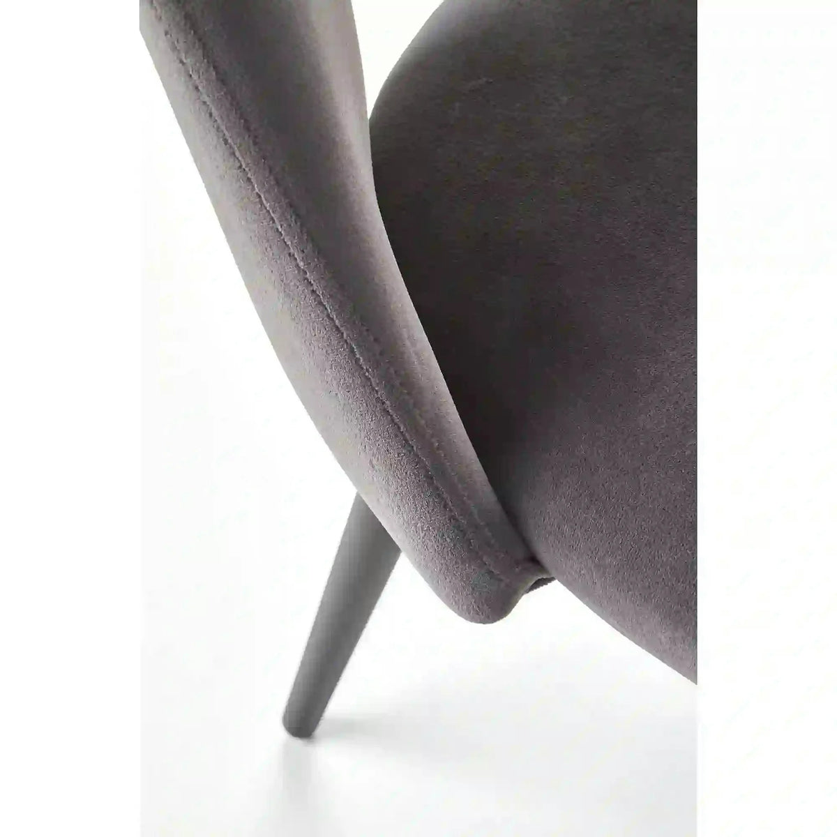Scaun tapitat K384, gri/negru, stofa catifelata/metal, 54x57x84 cm