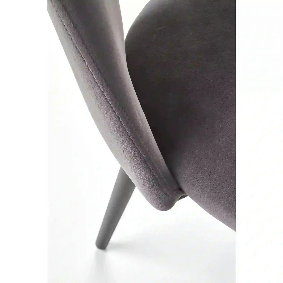 Scaun tapitat K384, gri/negru, stofa catifelata/metal, 54x57x84 cm
