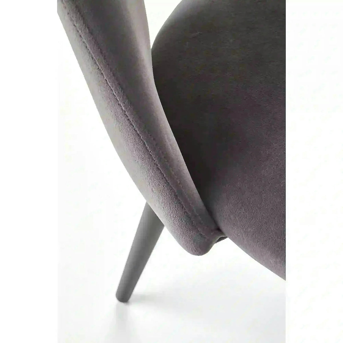 Scaun tapitat K384, gri/negru, stofa catifelata/metal, 54x57x84 cm
