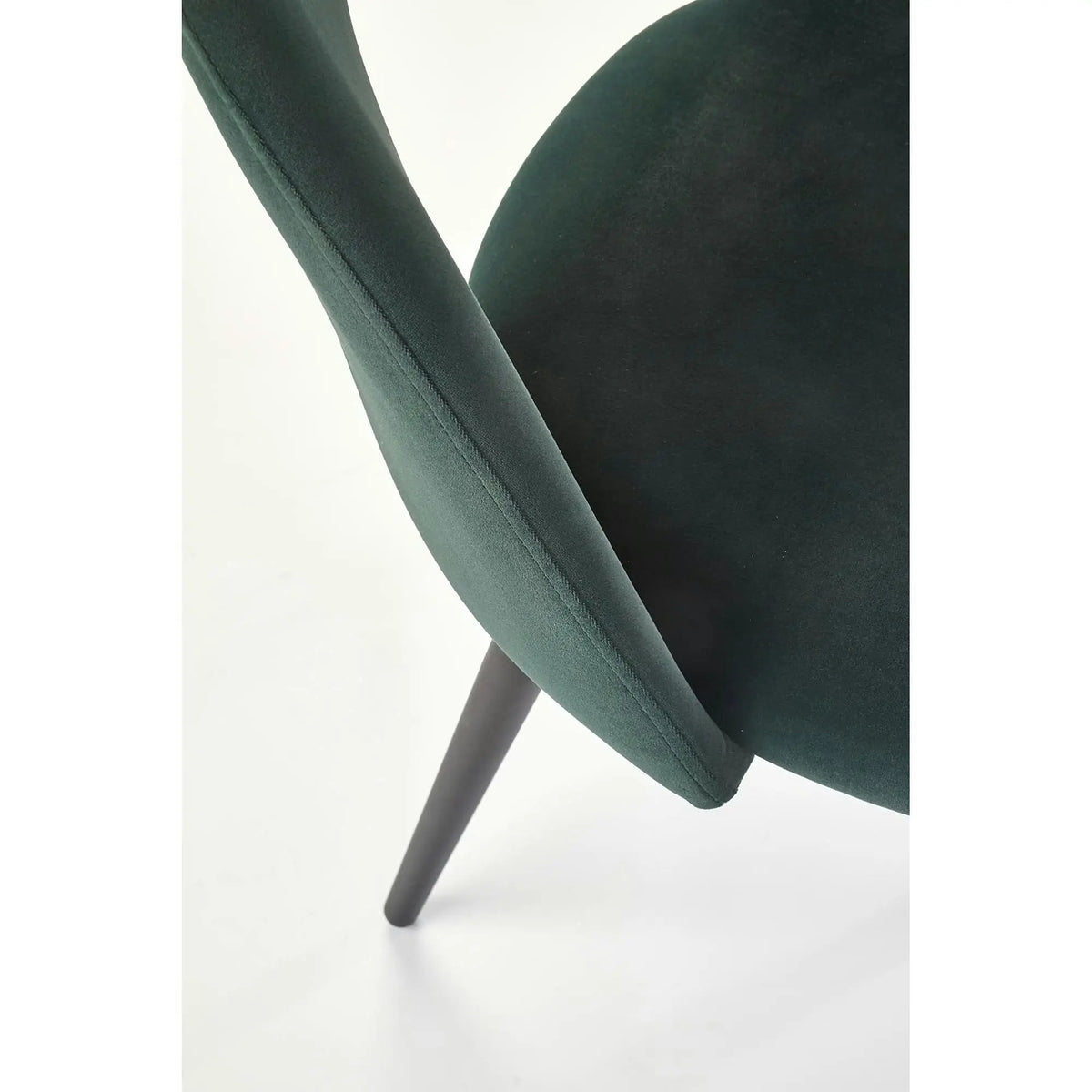 Scaun tapitat K384, verde/negru, stofa catifelata/metal, 54x57x84 cm