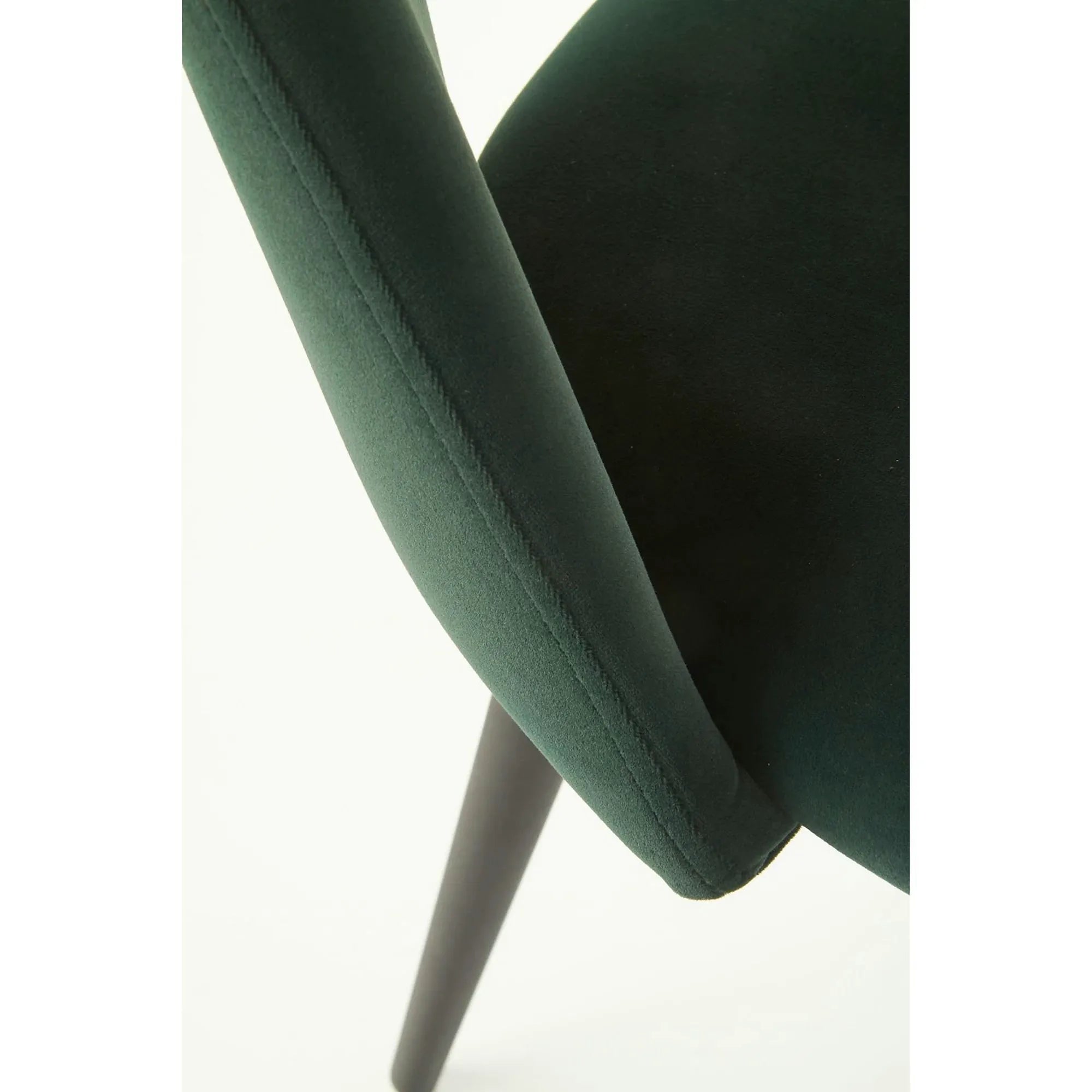 Scaun tapitat K384, verde/negru, stofa catifelata/metal, 54x57x84 cm
