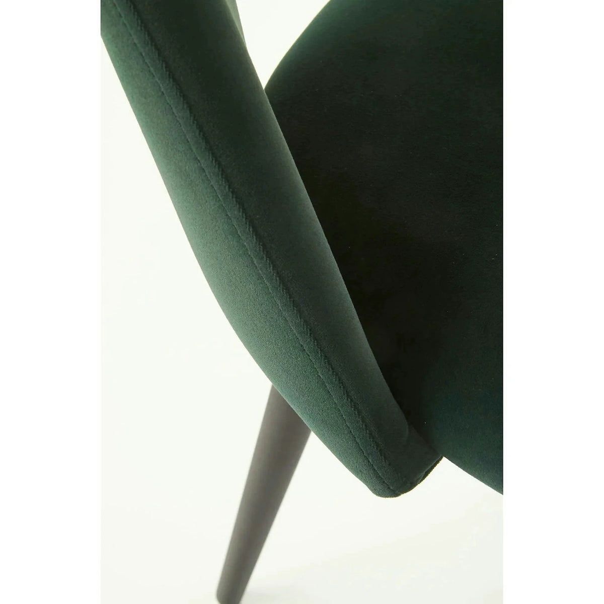 Scaun tapitat K384, verde/negru, stofa catifelata/metal, 54x57x84 cm