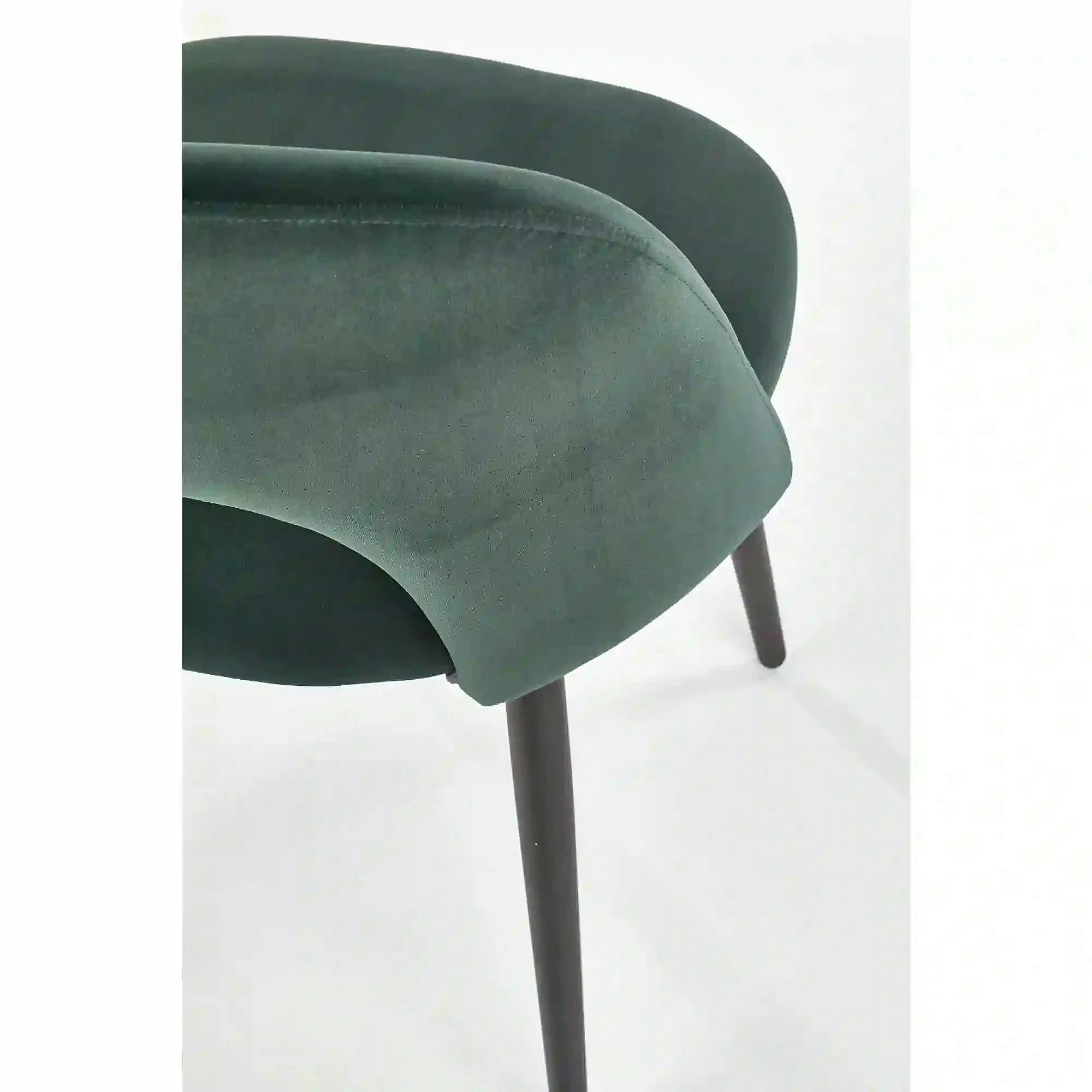 Scaun tapitat K384, verde/negru, stofa catifelata/metal, 54x57x84 cm