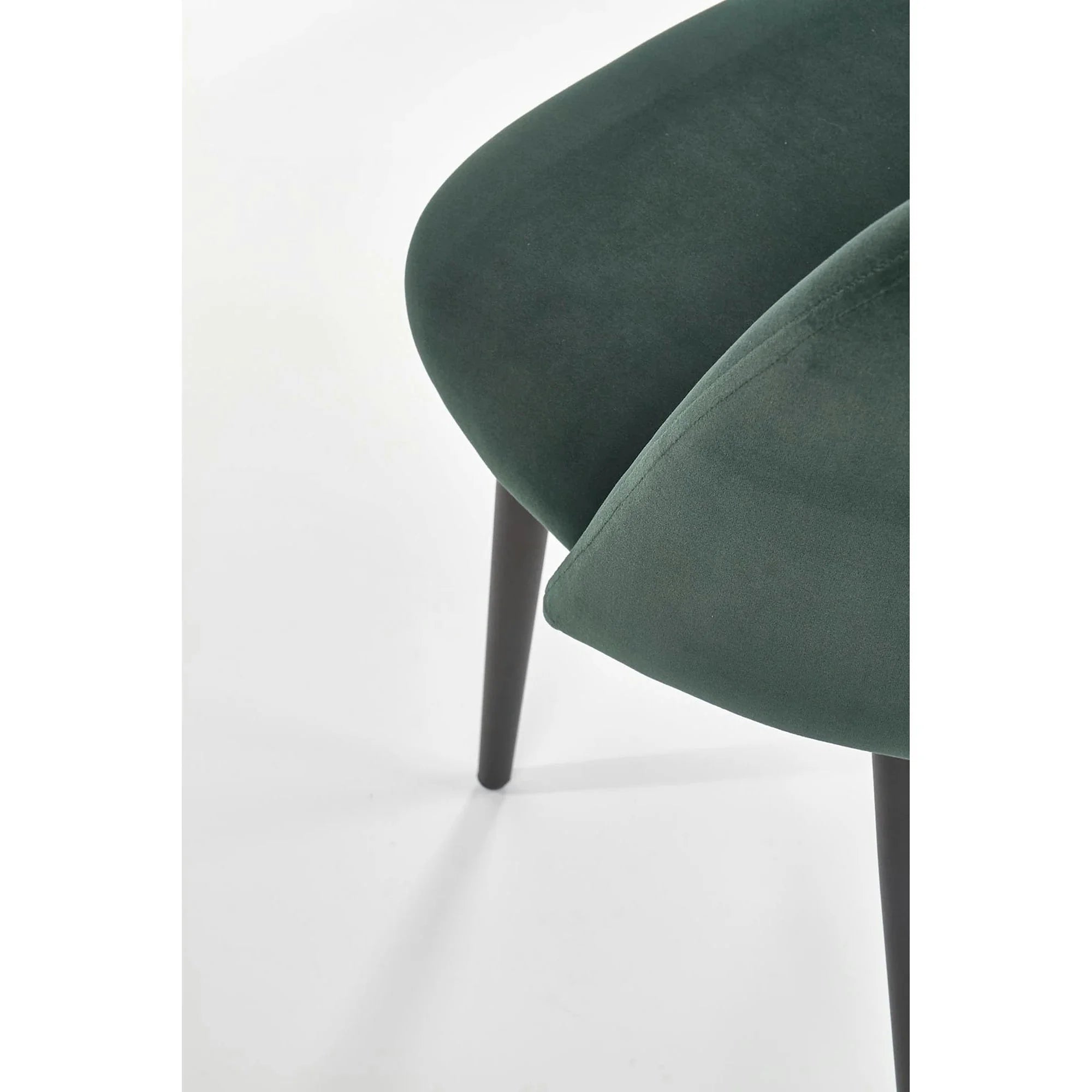 Scaun tapitat K384, verde/negru, stofa catifelata/metal, 54x57x84 cm