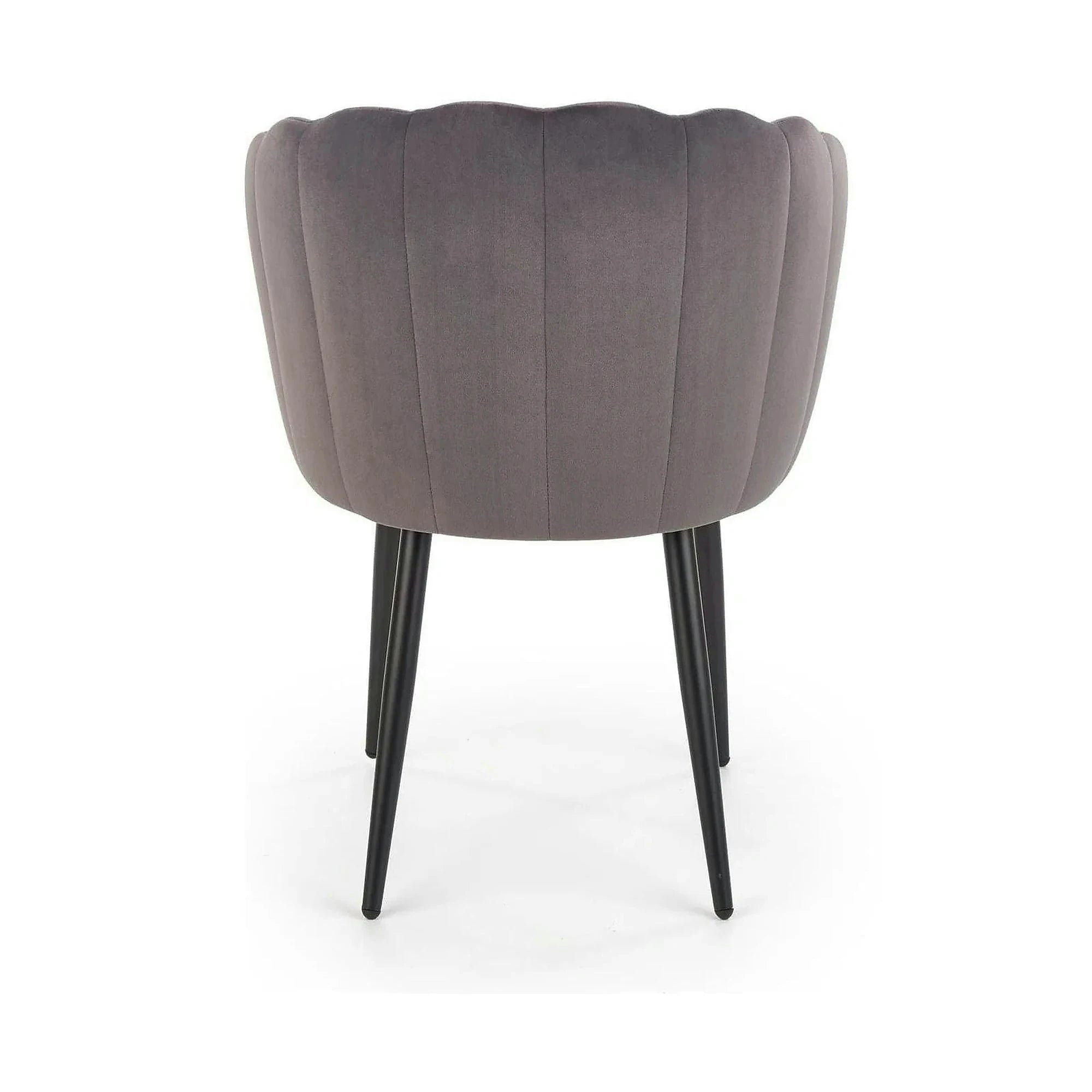 Scaun tapitat K386, gri inchis/negru, stofa catifelata/metal, 60x58x84 cm
