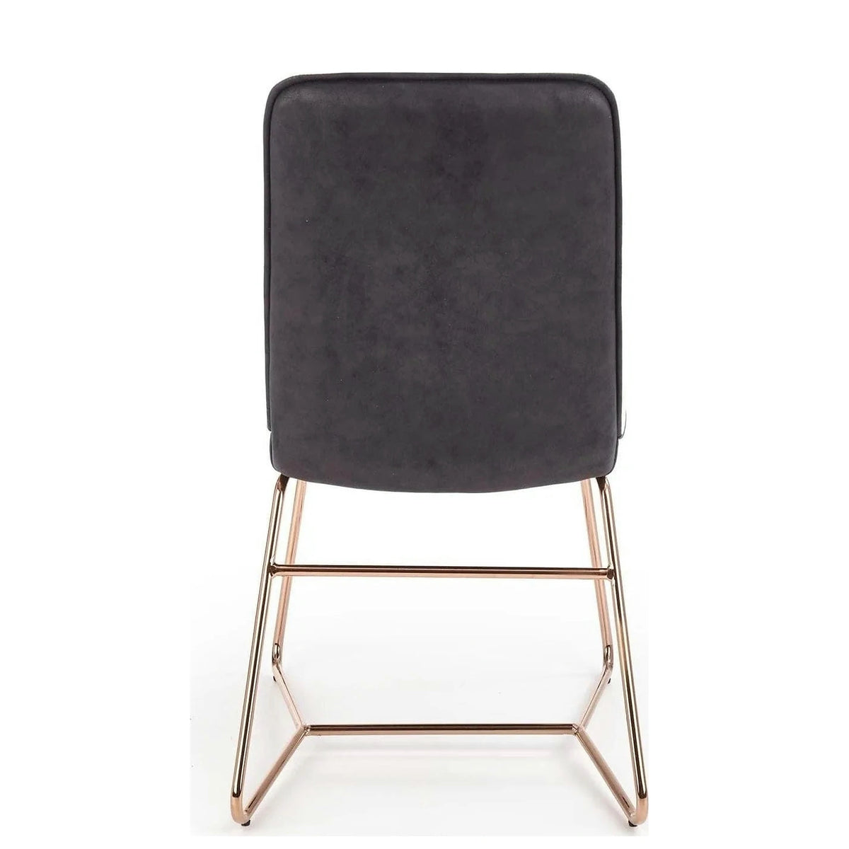 Scaun tapitat K390, crem/gri inchis/roz auriu, stofa/piele ecologica/metal, 46x60x90 cm