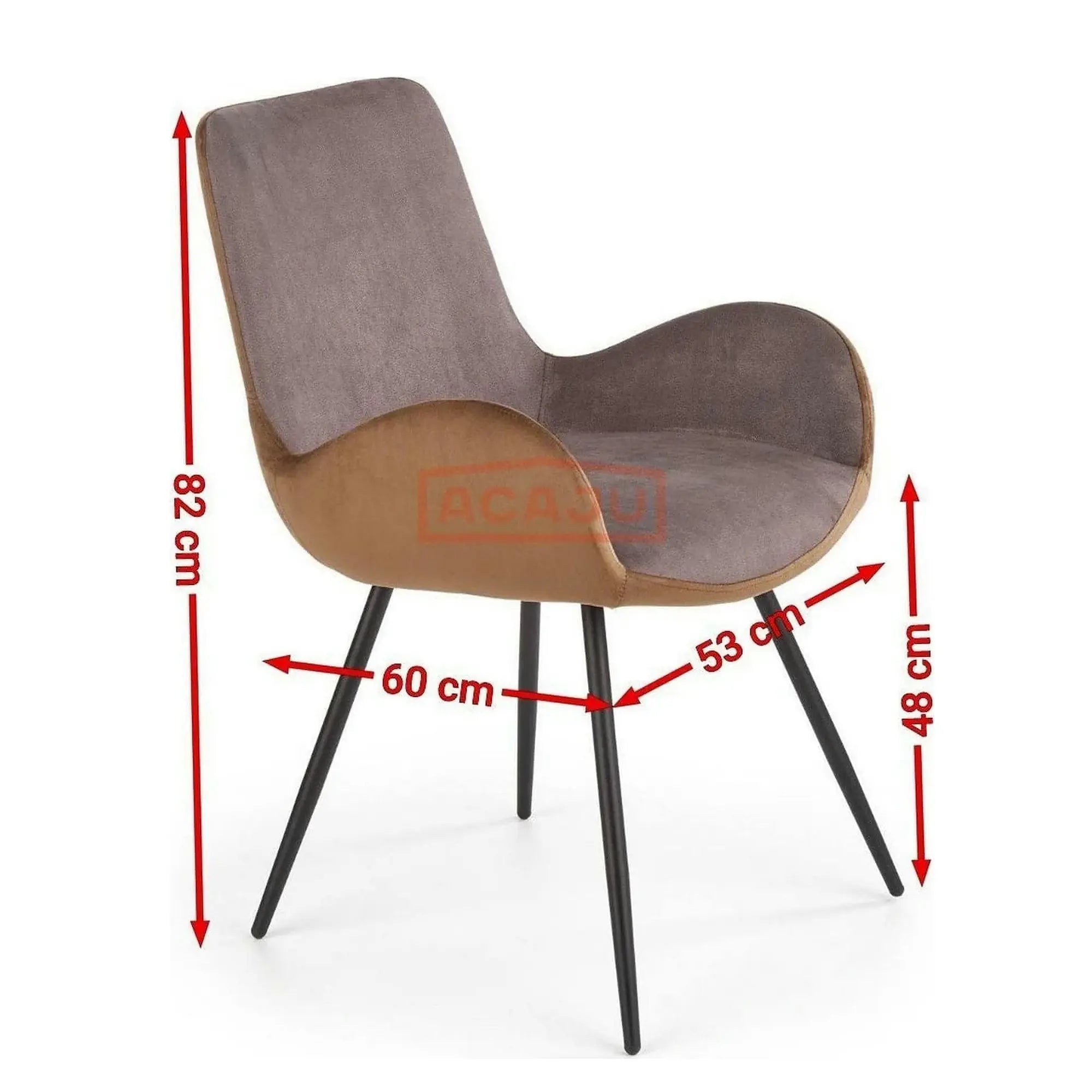 Scaun tapitat K392, gri/maro, 53x60x82 cm
