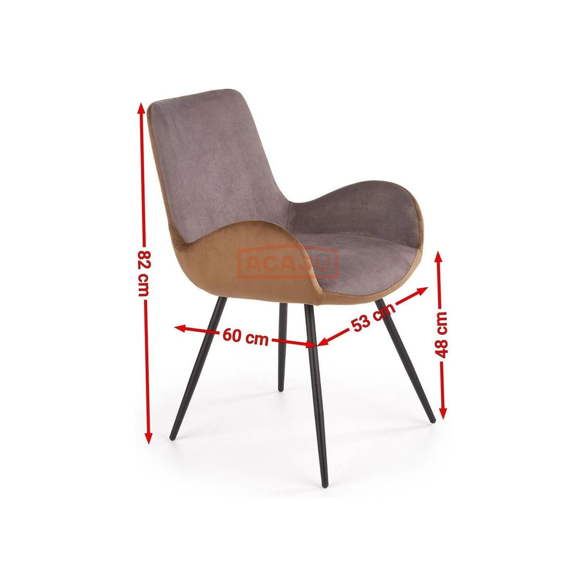 Scaun tapitat K392, gri/maro, 53x60x82 cm