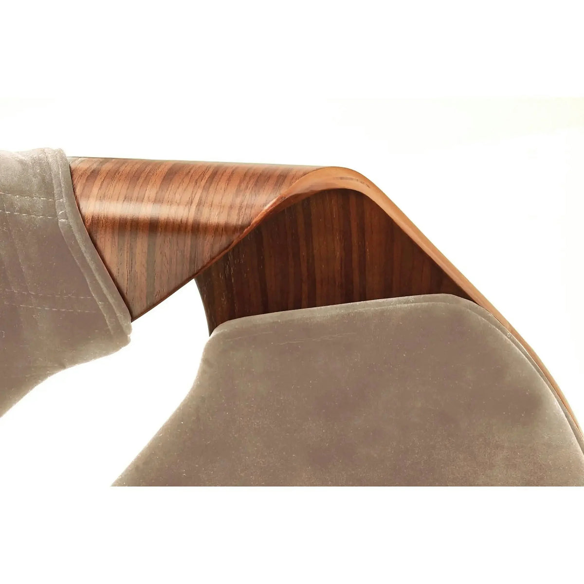 Scaun tapitat K396, bej/nuc, stofa catifelata/placaj, 56x55x77 cm